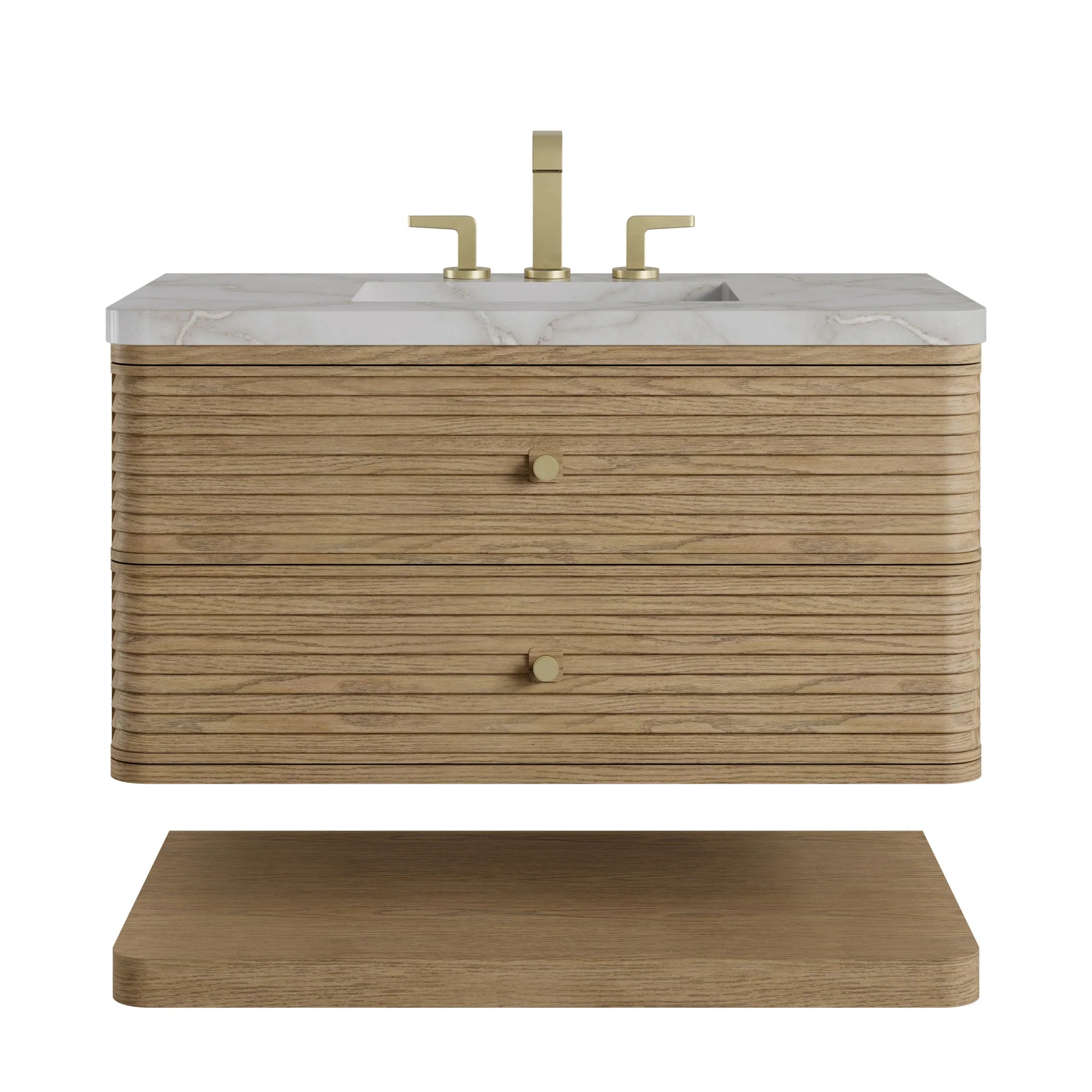 36" Allamari Single Vanity in Dune Mist by James Martin Vanities-Victorian Silver Silestone 