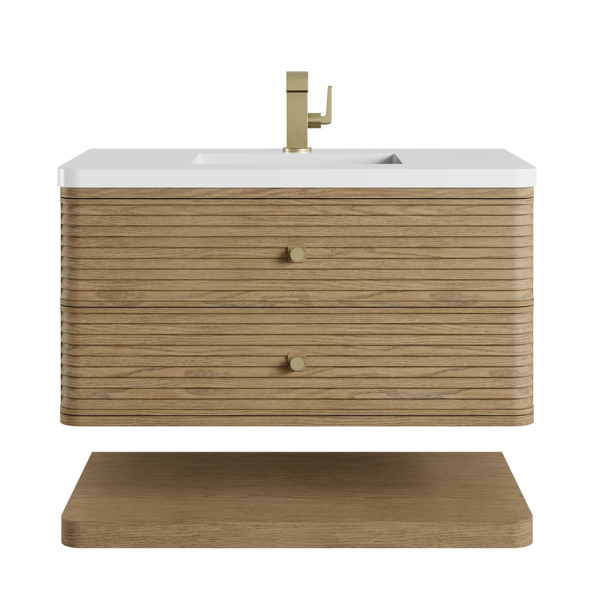 36" Allamari Single Vanity in Dune Mist by James Martin Vanities-White Zeus Silestone 20
