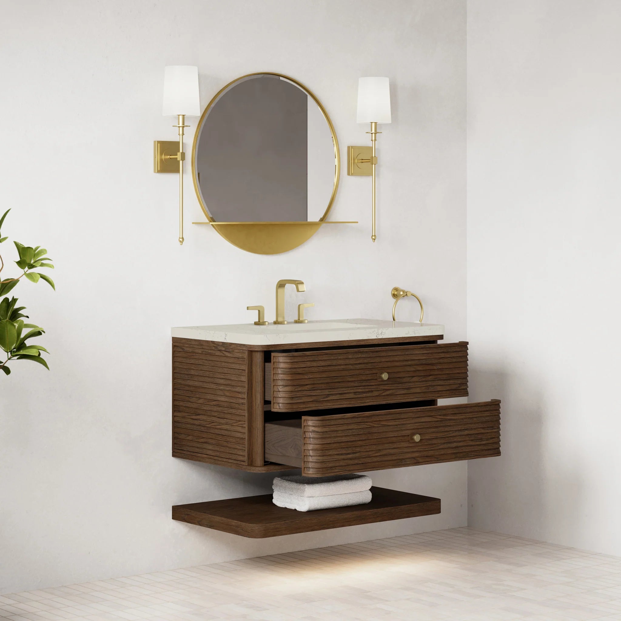 36" Allamari Single Vanity in Sable by James Martin Vanities-Siberian Silestone 3