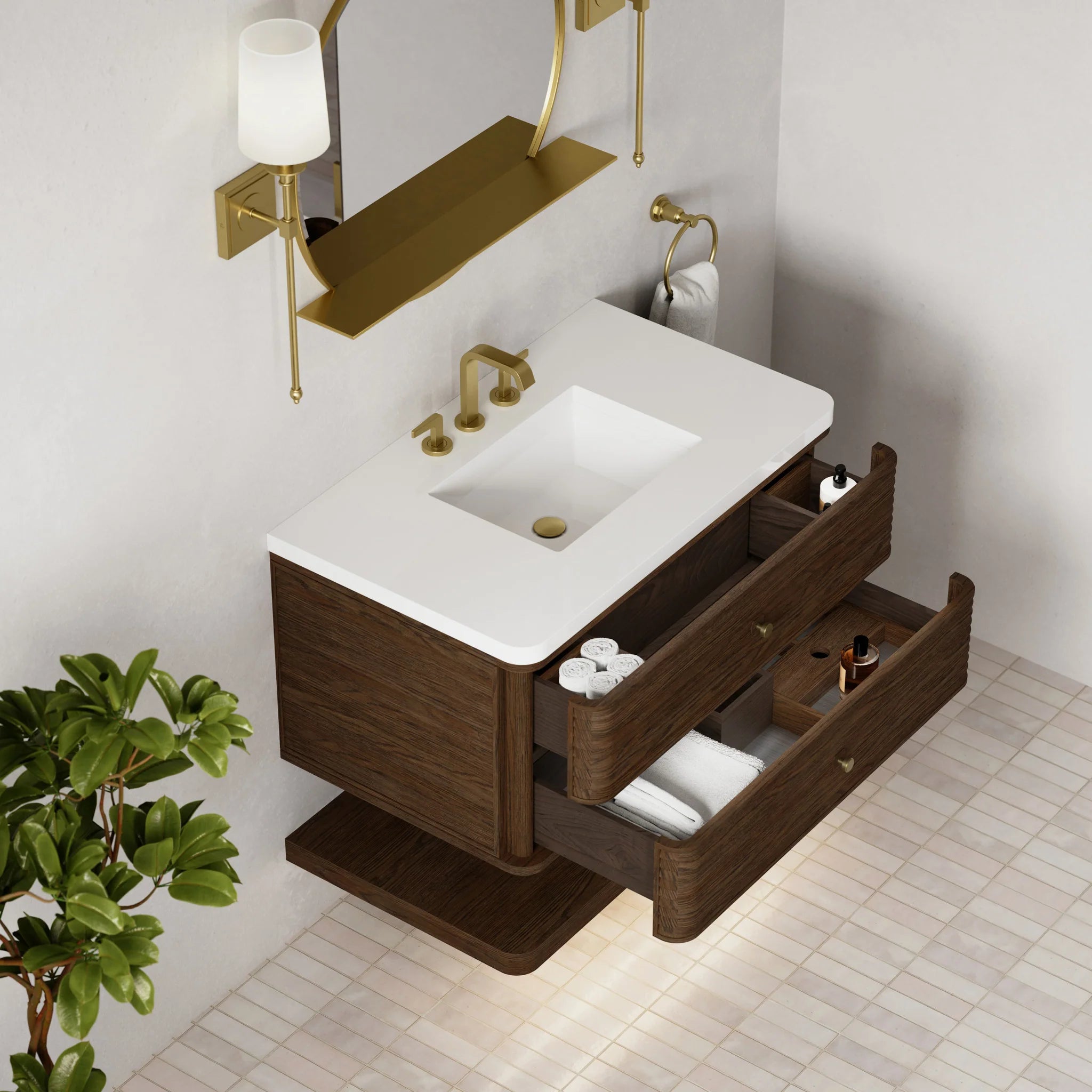 36" Allamari Single Vanity in Sable by James Martin Vanities-White Zeus Silestone 7