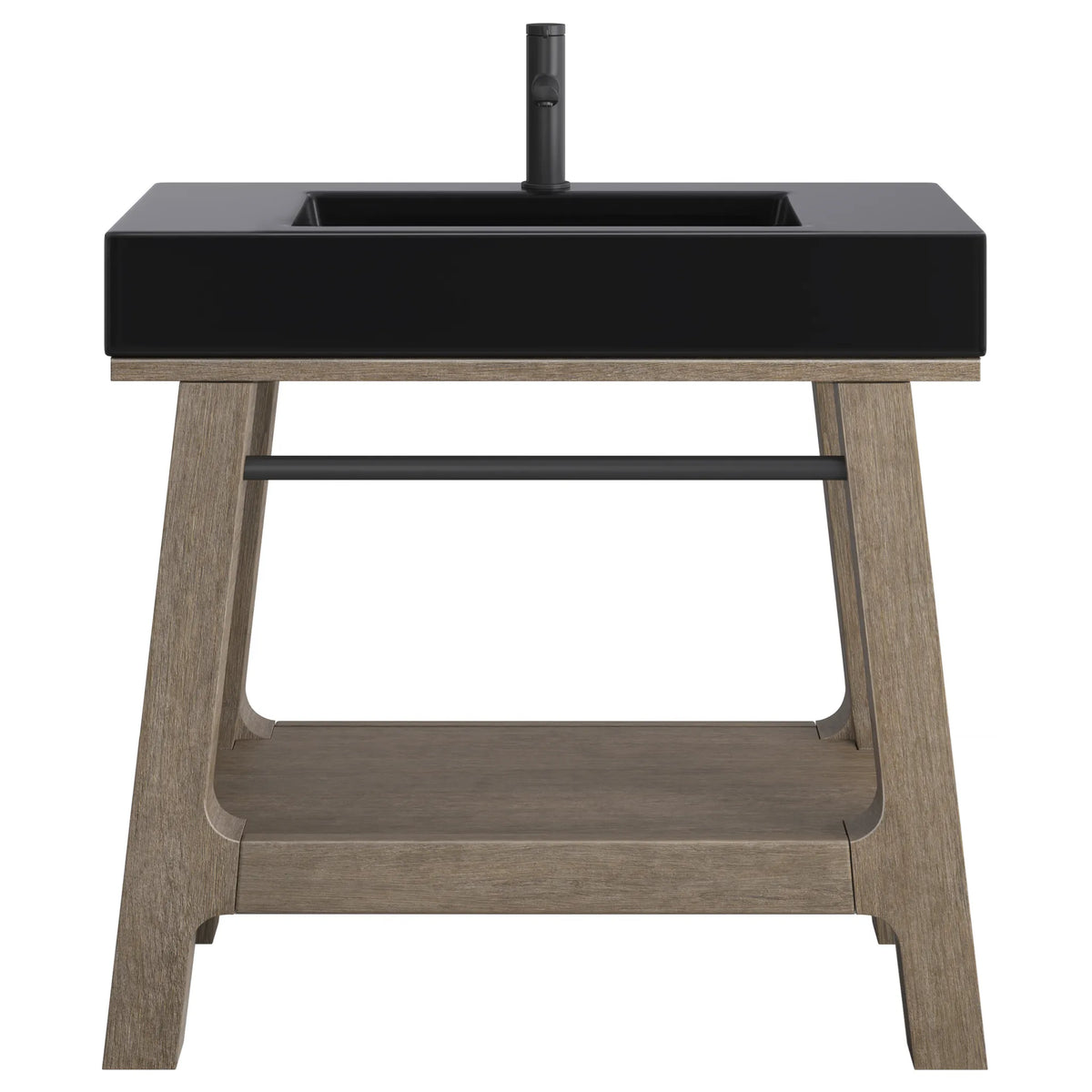 36" Auburn Single Sink Console in Weathered Timber-Matte Black image 1
