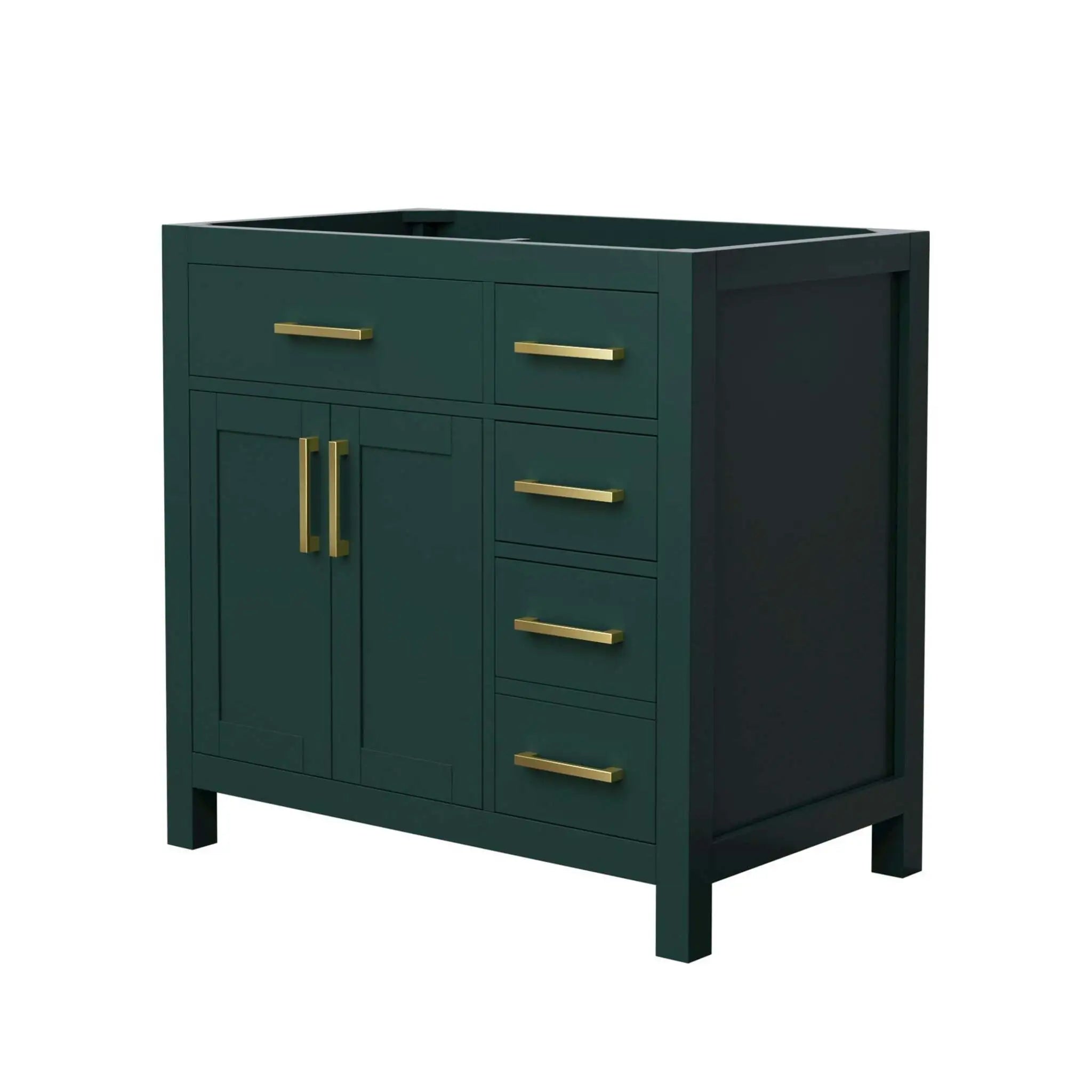 36" Beckett Single Bathroom Vanity in Green with Brushed Gold Trim by Wyndham