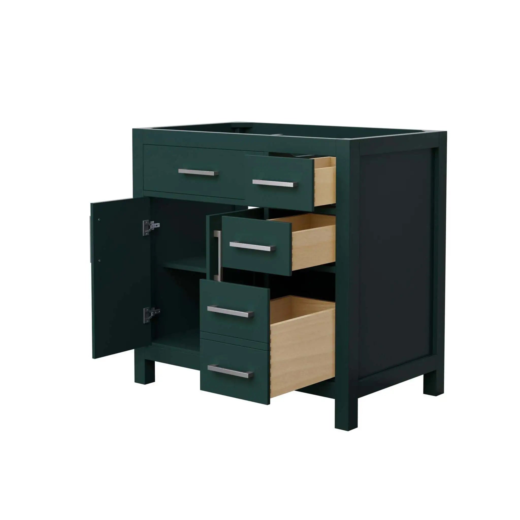 36" Beckett Single Bathroom Vanity in Green with Brushed Nickel Trim by Wyndham
