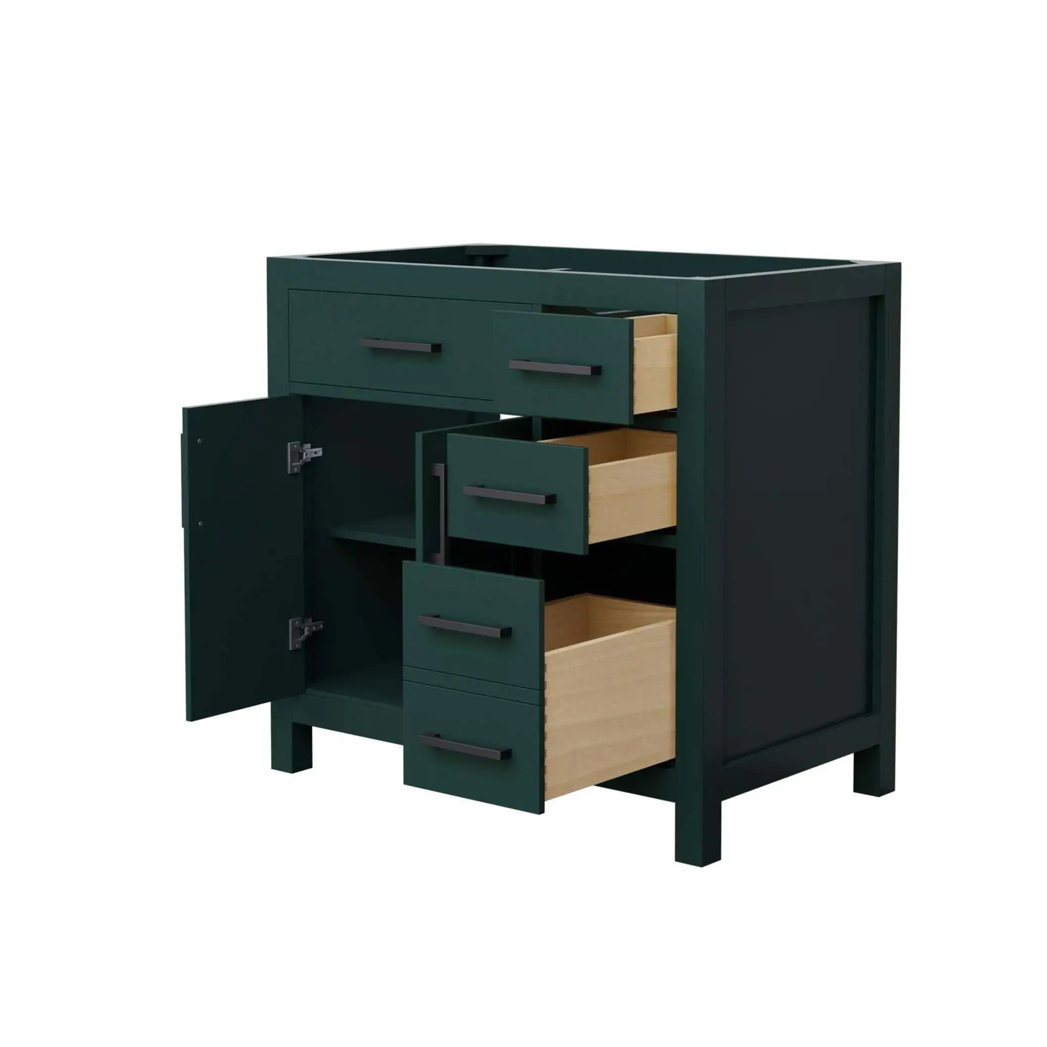 36" Beckett Single Bathroom Vanity in Green with Matte Black Trim by Wyndham