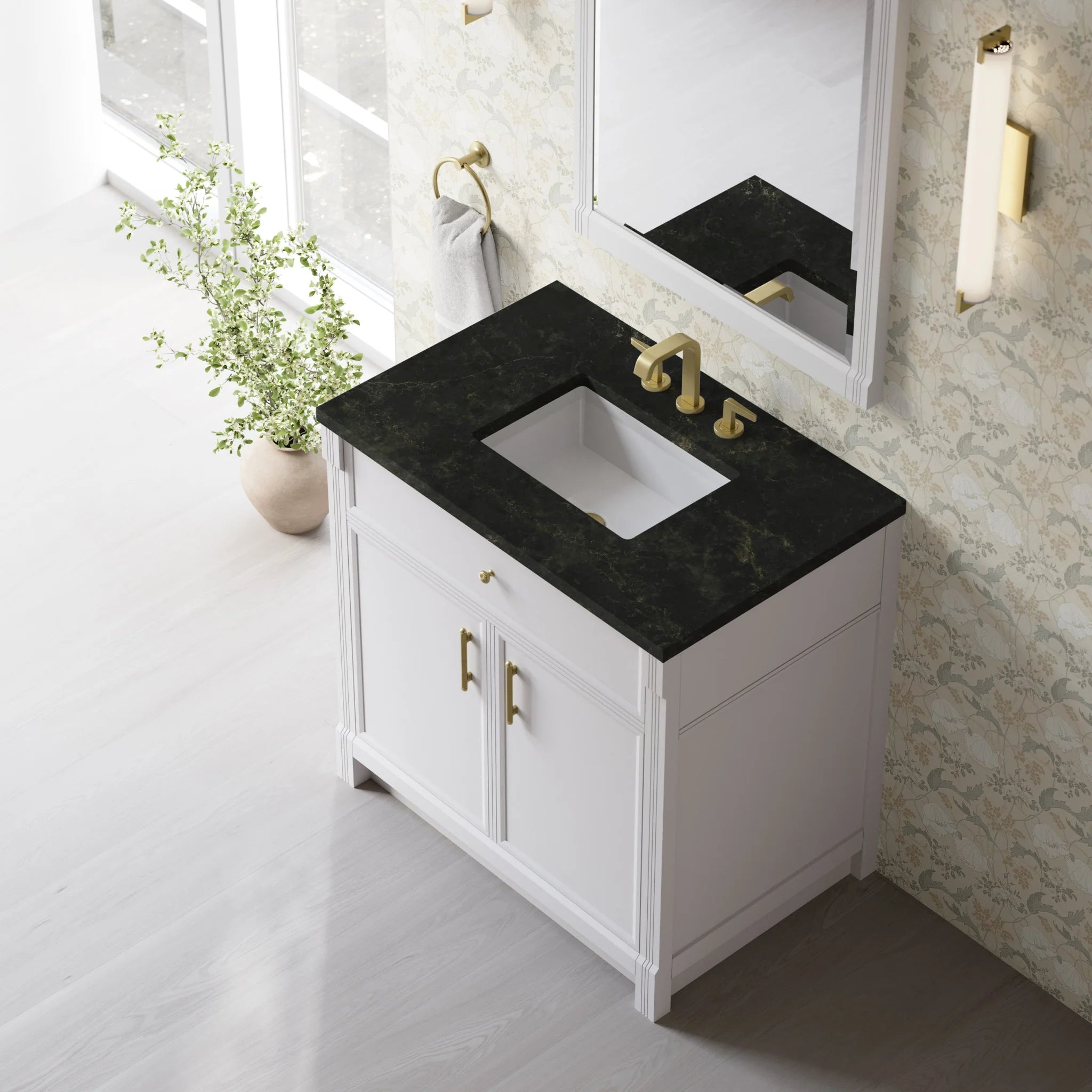 36" Bellshire Single Vanity in Bright White by James Martin Vanities-Phantome Eclos 5