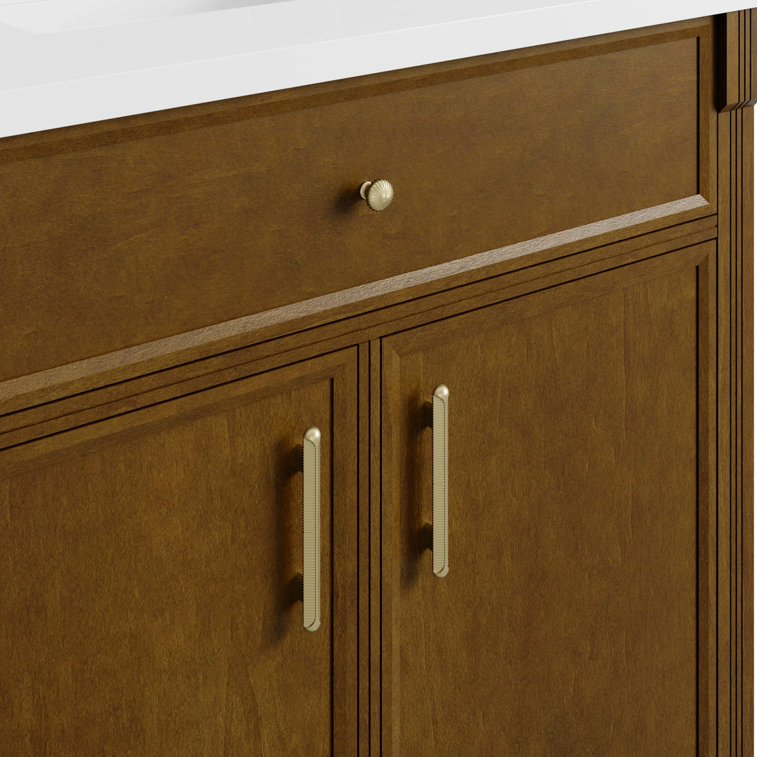 36" Bellshire Single Vanity in Honey Oak by James Martin Vanities-Carrara White Marble 10