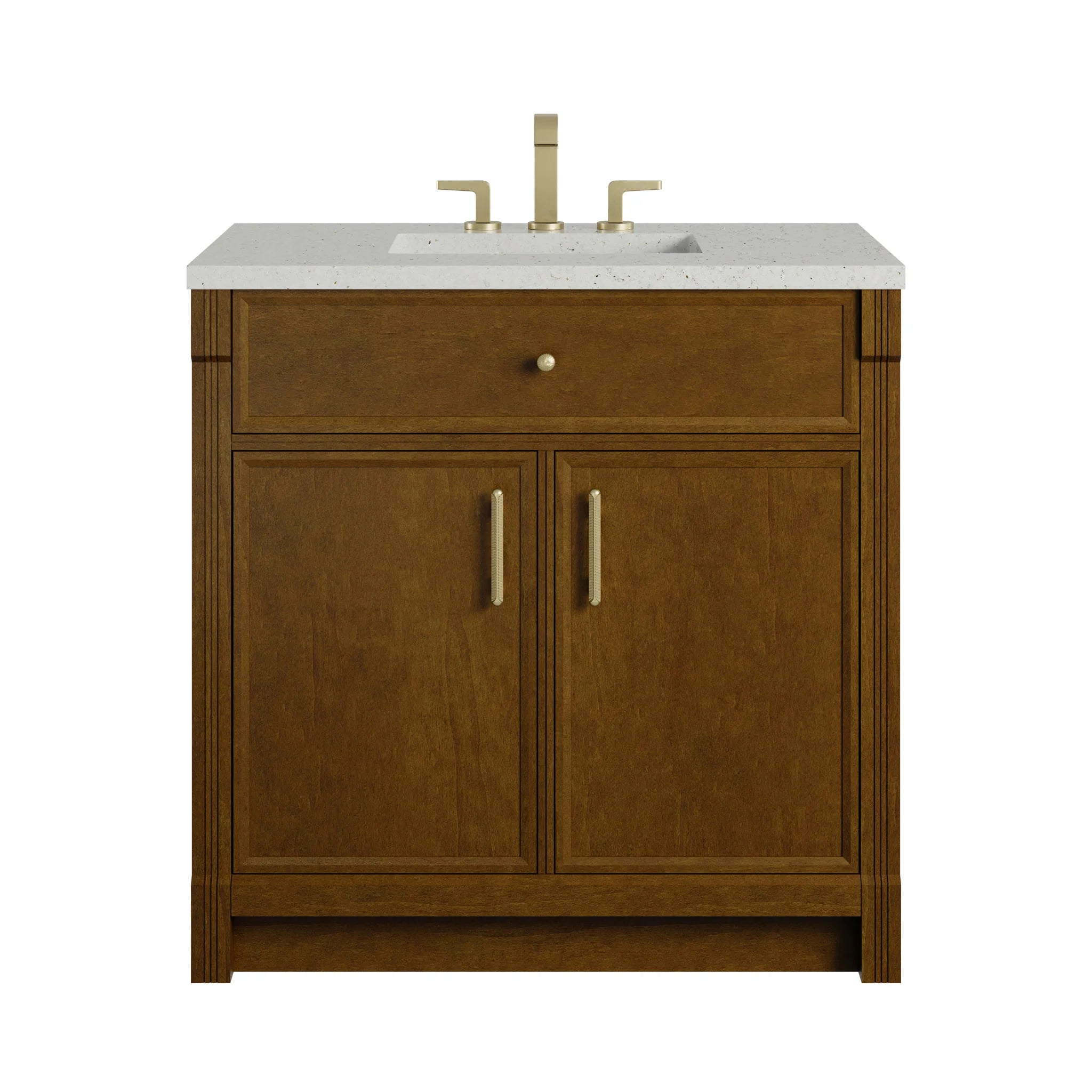 36" Bellshire Single Vanity in Honey Oak by James Martin Vanities-Lime Delight Silestone 