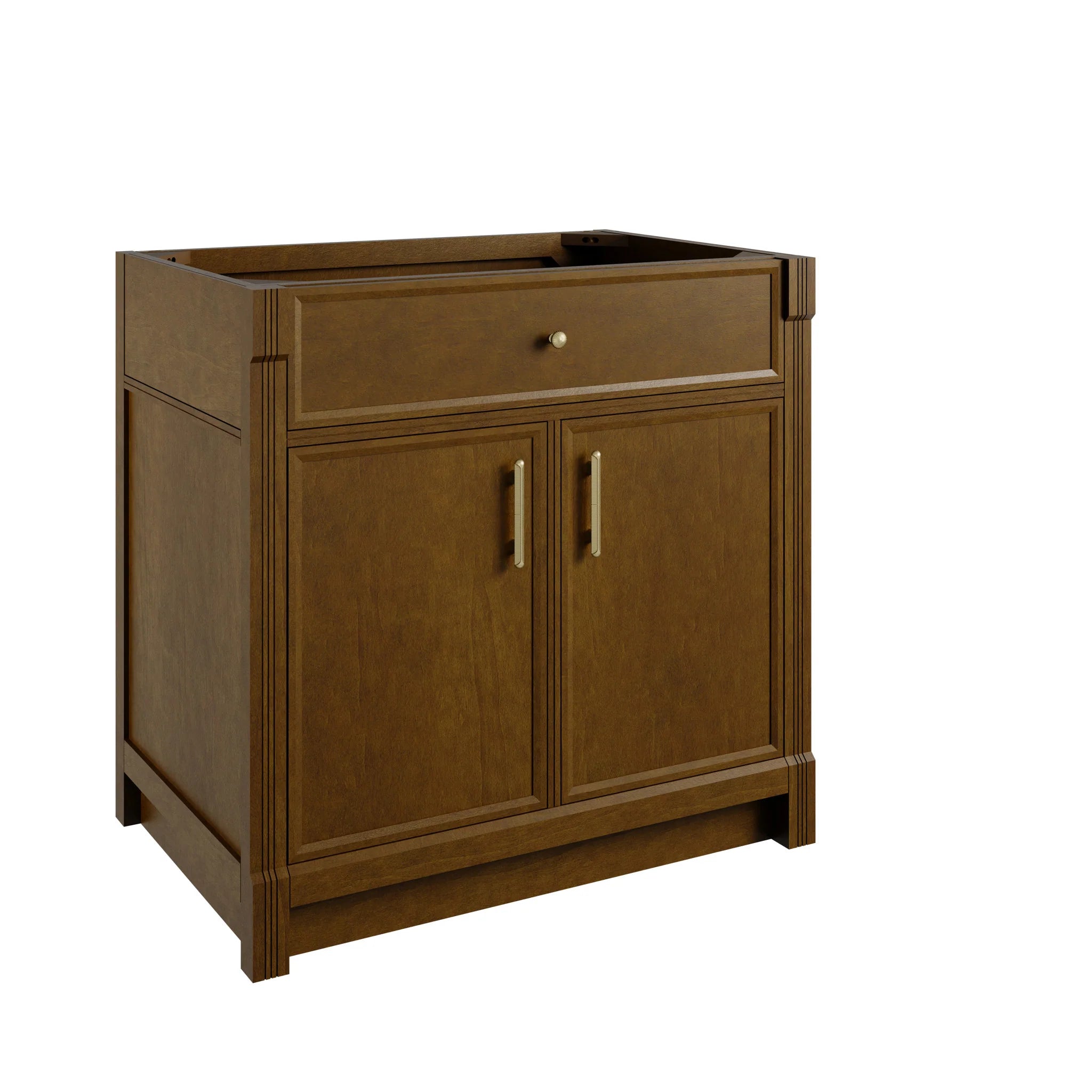 36" Bellshire Single Vanity in Honey Oak by James Martin Vanities-Siberian Silestone 7