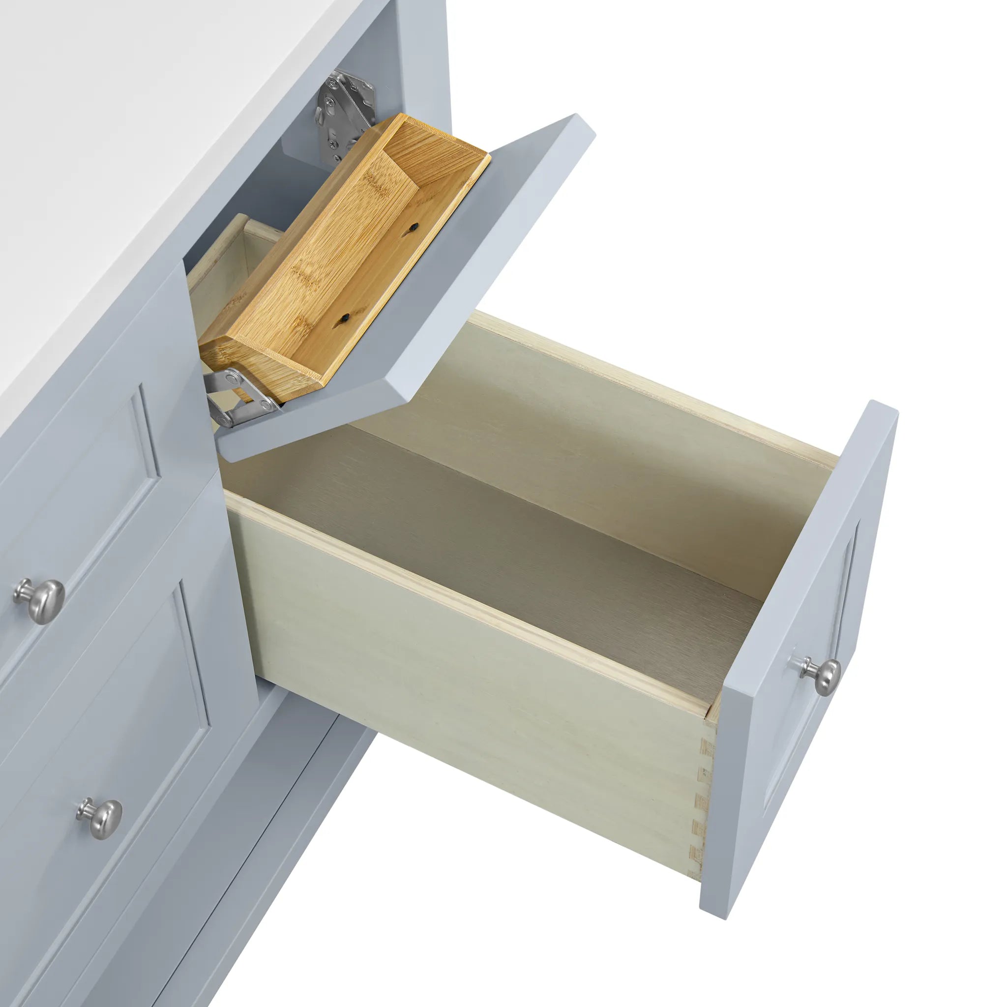 36" Breckenridge Single Vanity in Serenity Blue-Carrara White Marble-8" Widespread image 12