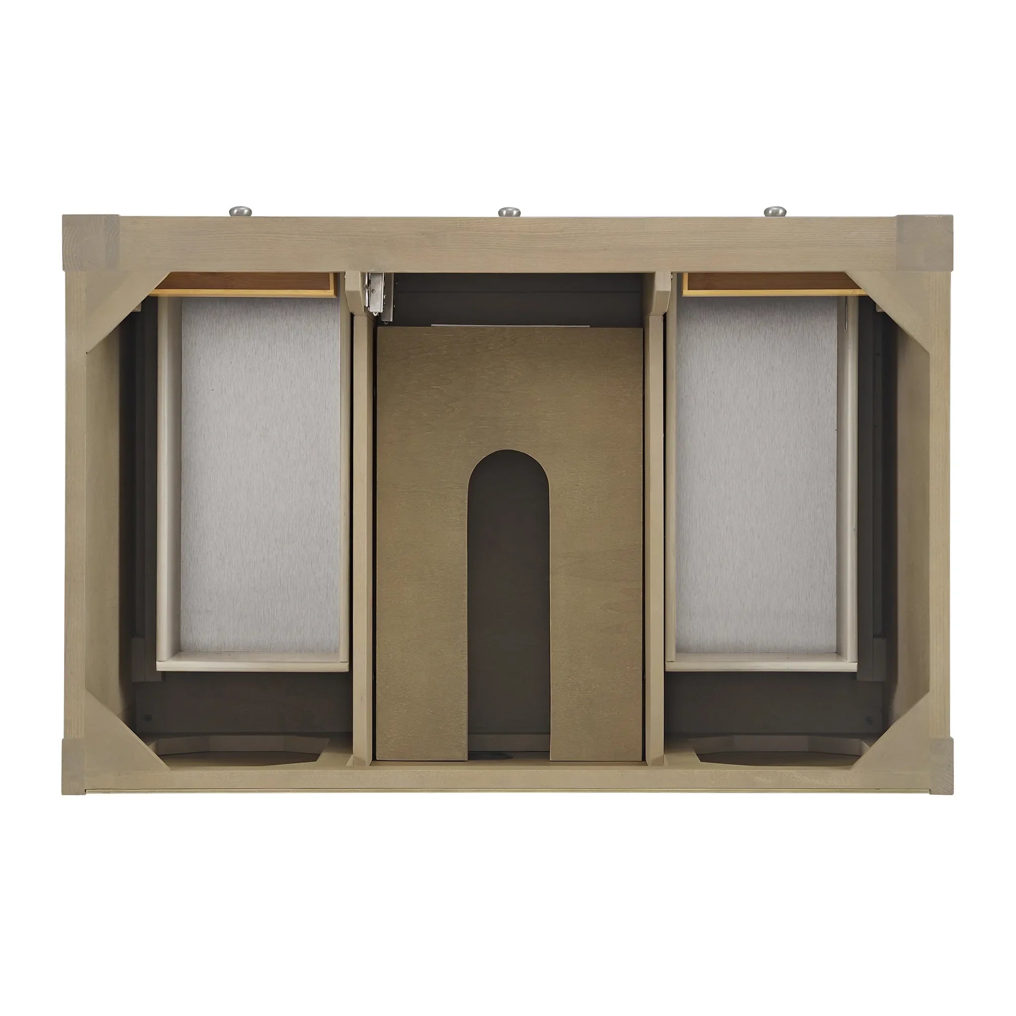 36" Breckenridge Single Vanity in Whitewashed Oak-Carrara White Marble-8" Widespread image 5