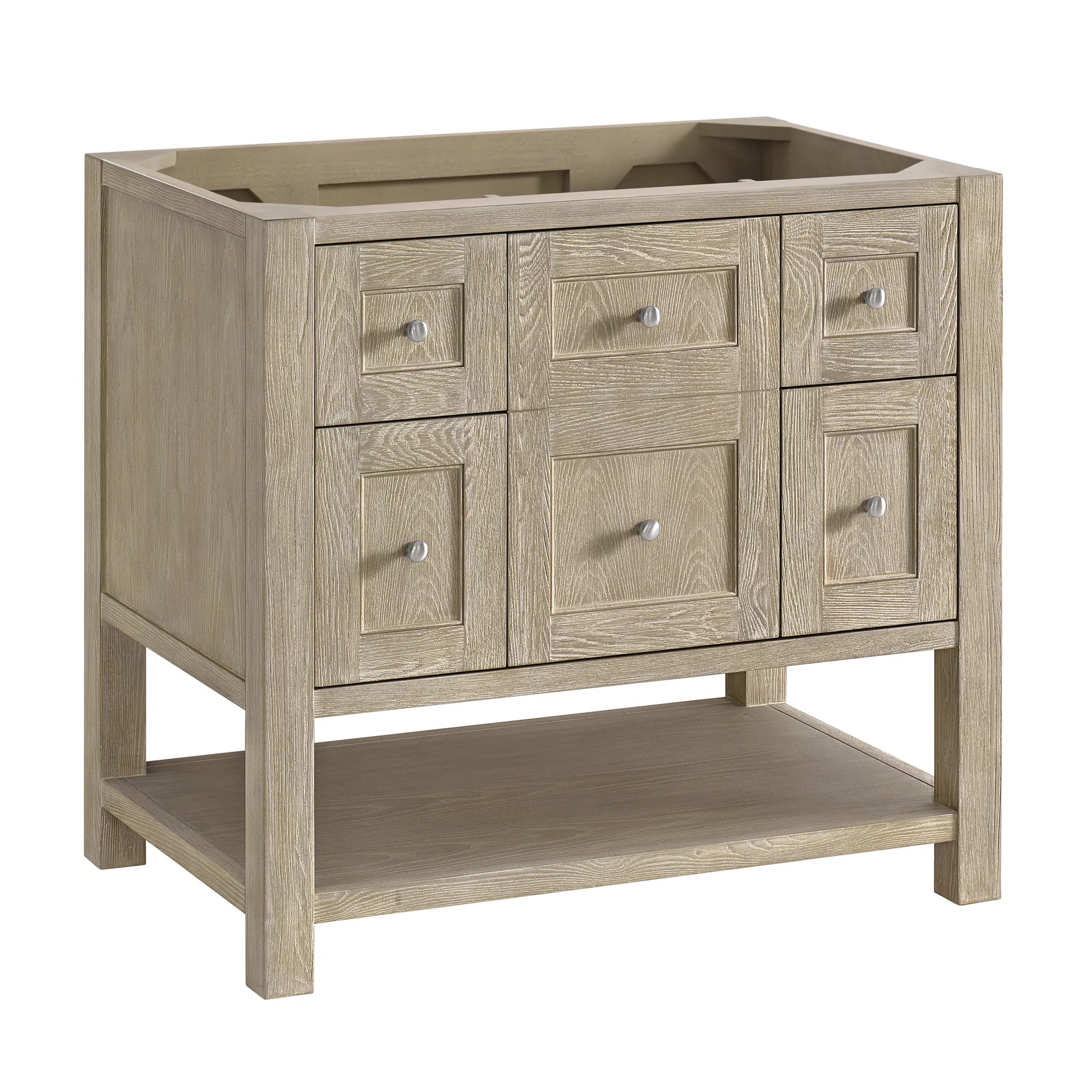 36" Breckenridge Single Vanity in Whitewashed Oak-Charcoal Soapstone Silestone-8" Widespread image 1