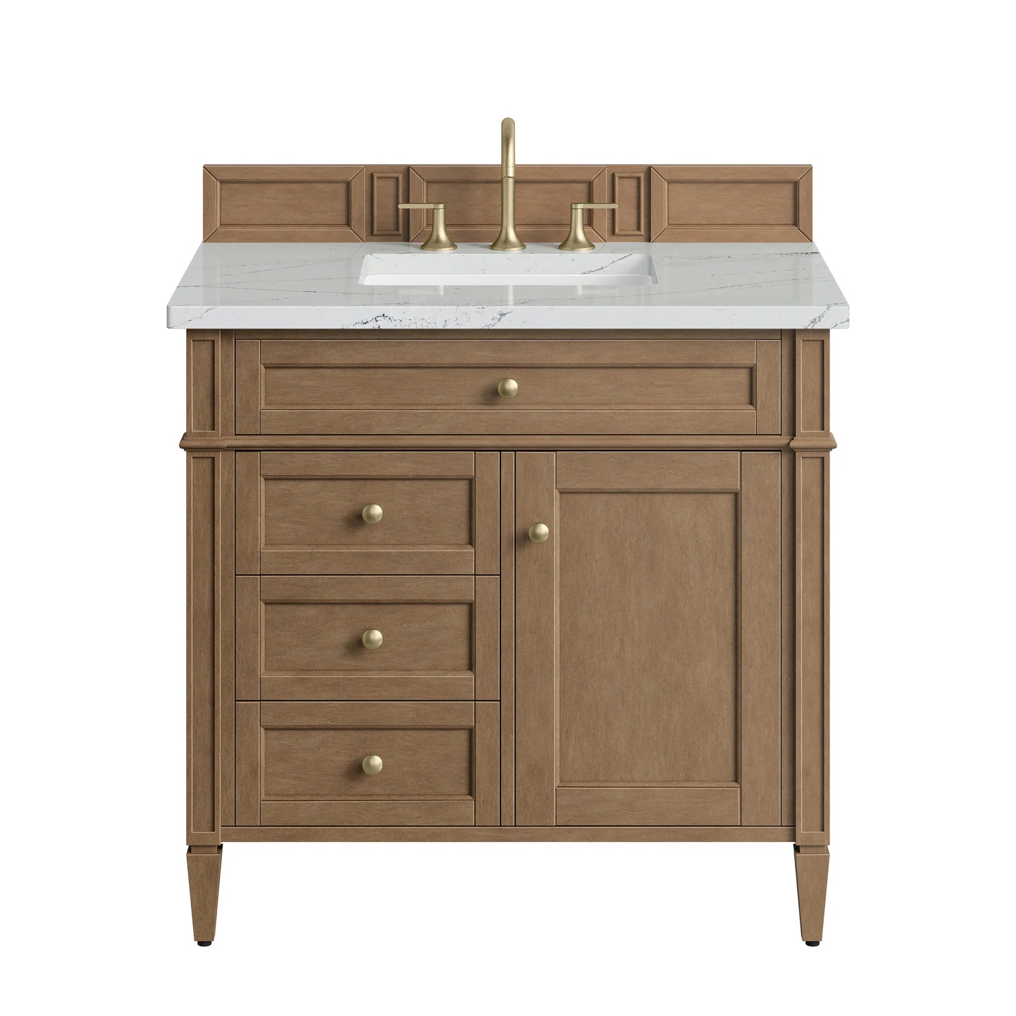 36" Brittany Single Vanity in Pecan by James Martin Vanities-Ethereal Noctis Silestone 