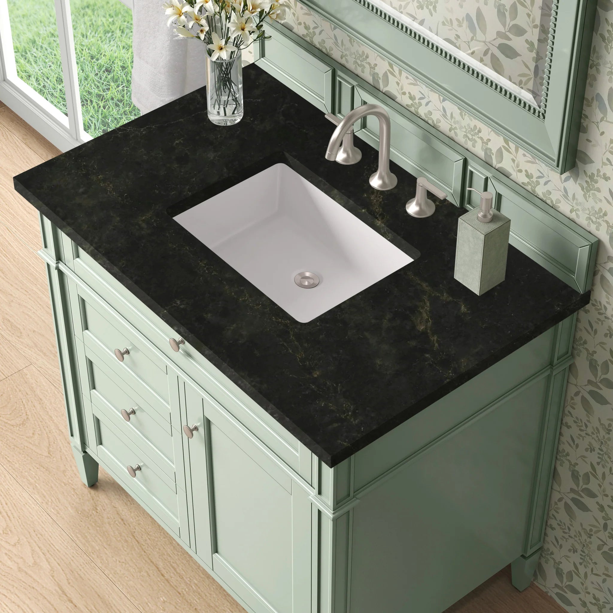 36-brittany-single-vanity-in-sage-green-by-james-martin-vanities-phantome-eclos-zero-silica image 4