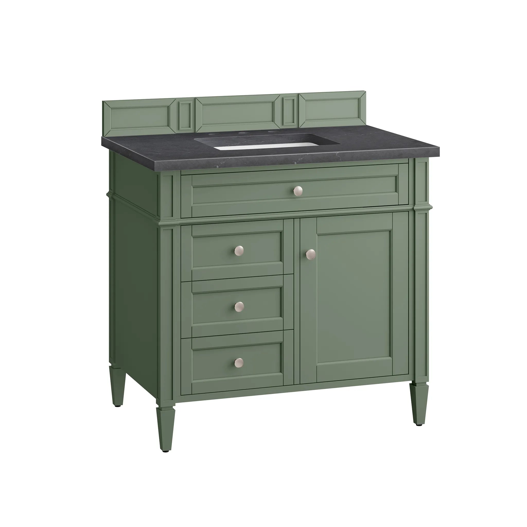 36" Brittany Single Vanity in Smokey Celadon-Charcoal Soapstone Silestone-8" Widespread image 5