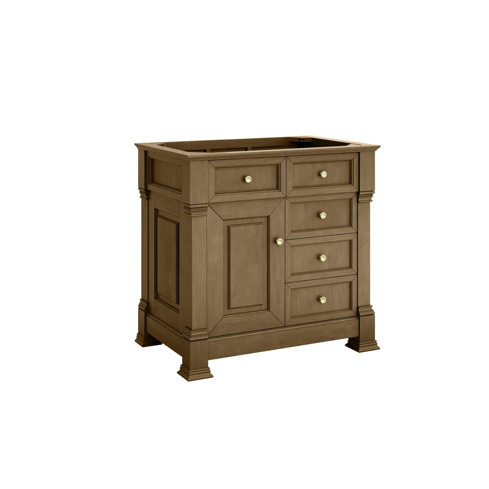 36" Brookfield Single Vanity in Honey Oak-Cabinet Only-Not Available image