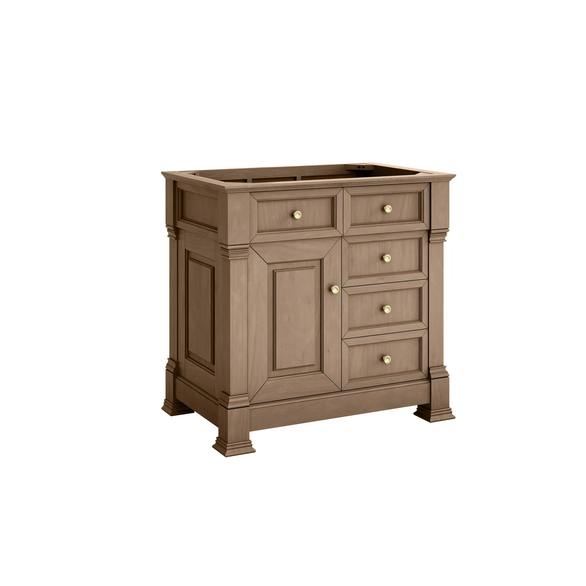 36" Brookfield Single Vanity in Pecan-Ethereal Noctis Silestone-8" Widespread image 1