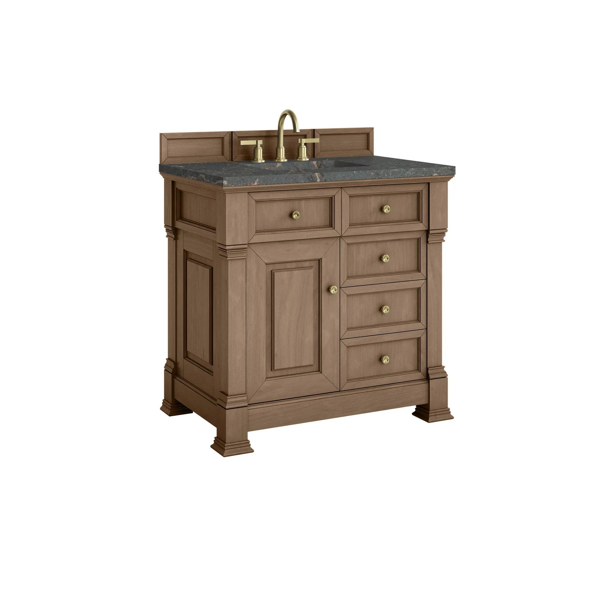 36" Brookfield Single Vanity in Pecan-Parisien Bleu Silestone-8" Widespread image 9