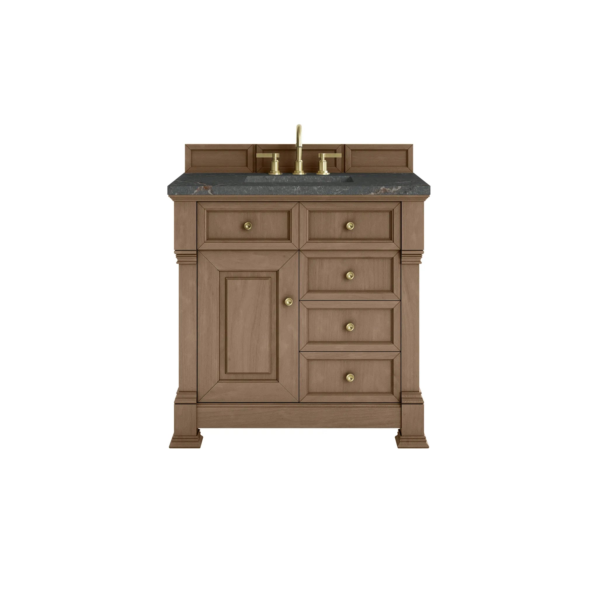 36" Brookfield Single Vanity in Pecan-Parisien Bleu Silestone-8" Widespread image