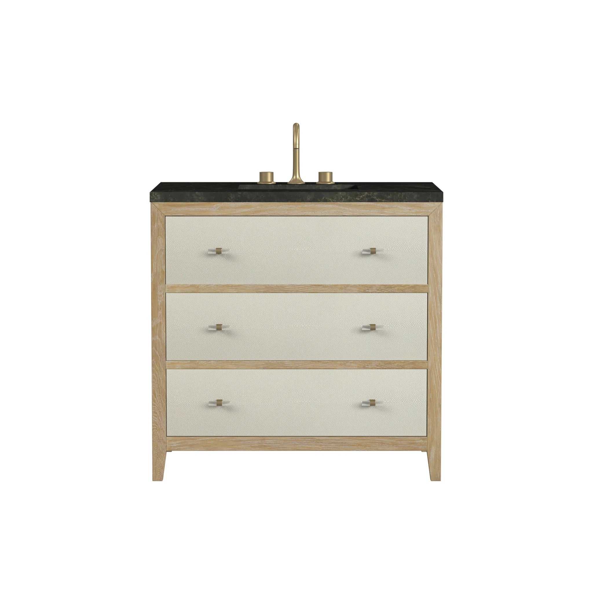 36-celeste-single-vanity-in-sunwashed-oak-with-embossed-shagreen-by-james-martin-vanities-phantome-eclos-zero-silica image