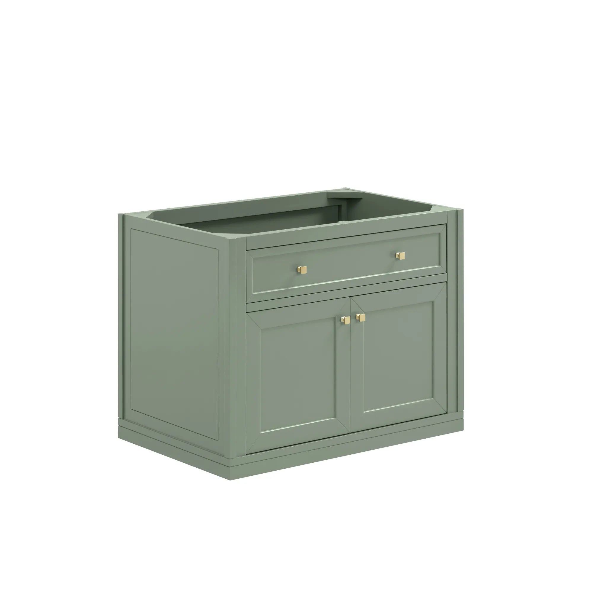 36" Chicago Single Vanity in Smokey Celadon-Charcoal Soapstone Silestone-8" Widespread image 3