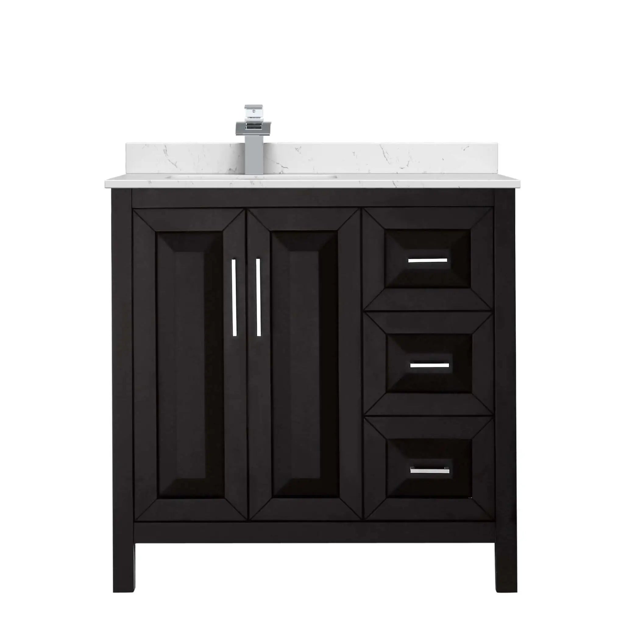 36" Daria Single Bathroom Vanity in Dark Espresso with Polished Chrome Trim by Wyndham