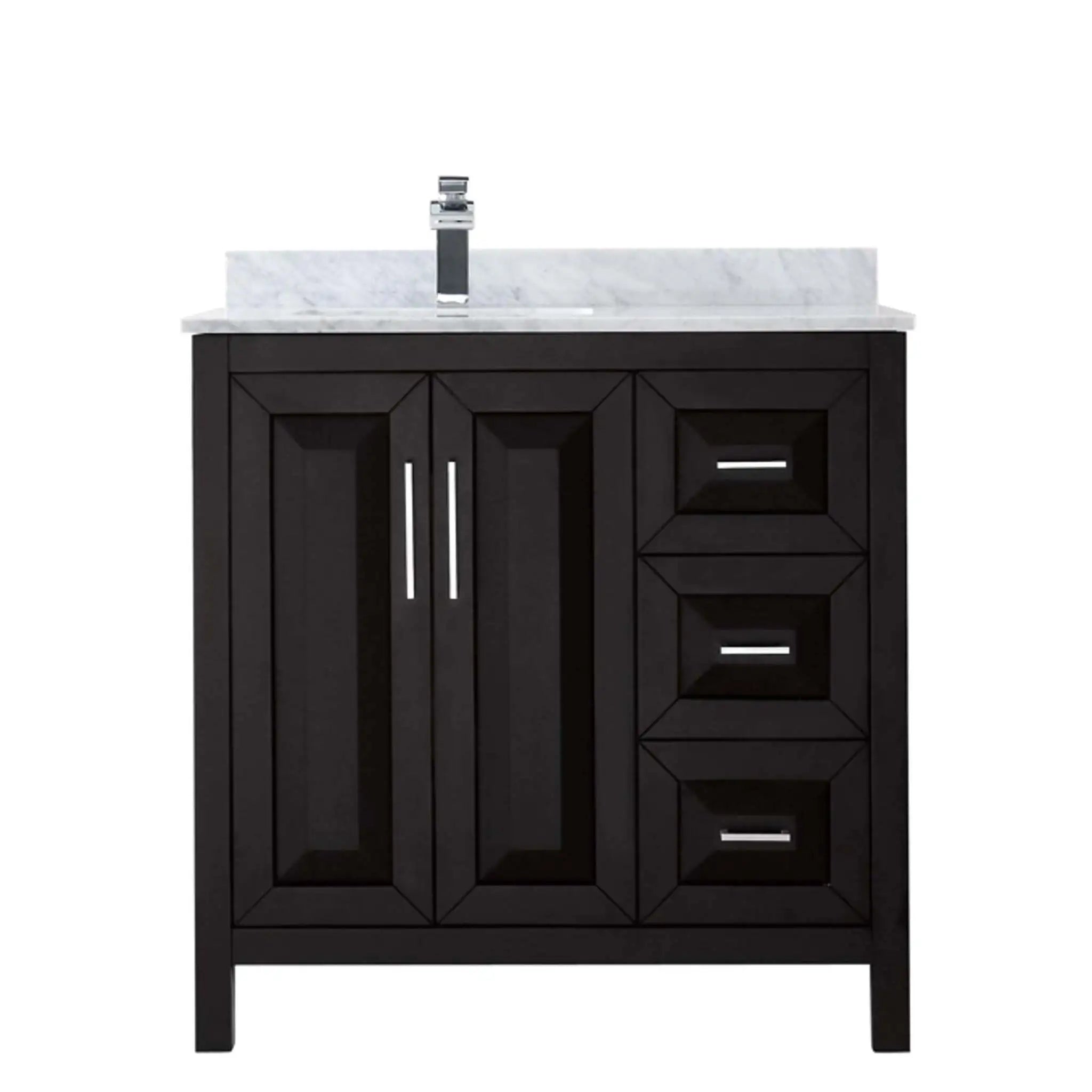 36" Daria Single Bathroom Vanity in Dark Espresso with Polished Chrome Trim by Wyndham