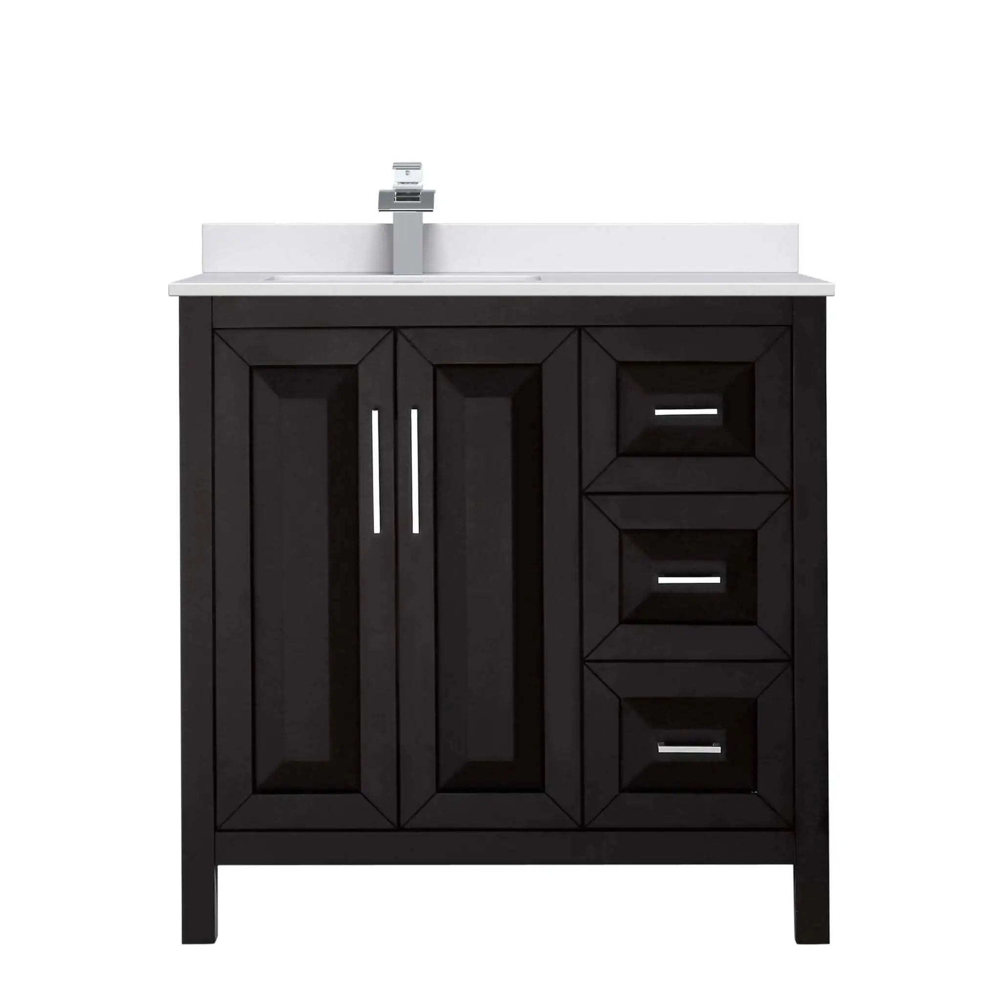 36" Daria Single Bathroom Vanity in Dark Espresso with Polished Chrome Trim by Wyndham