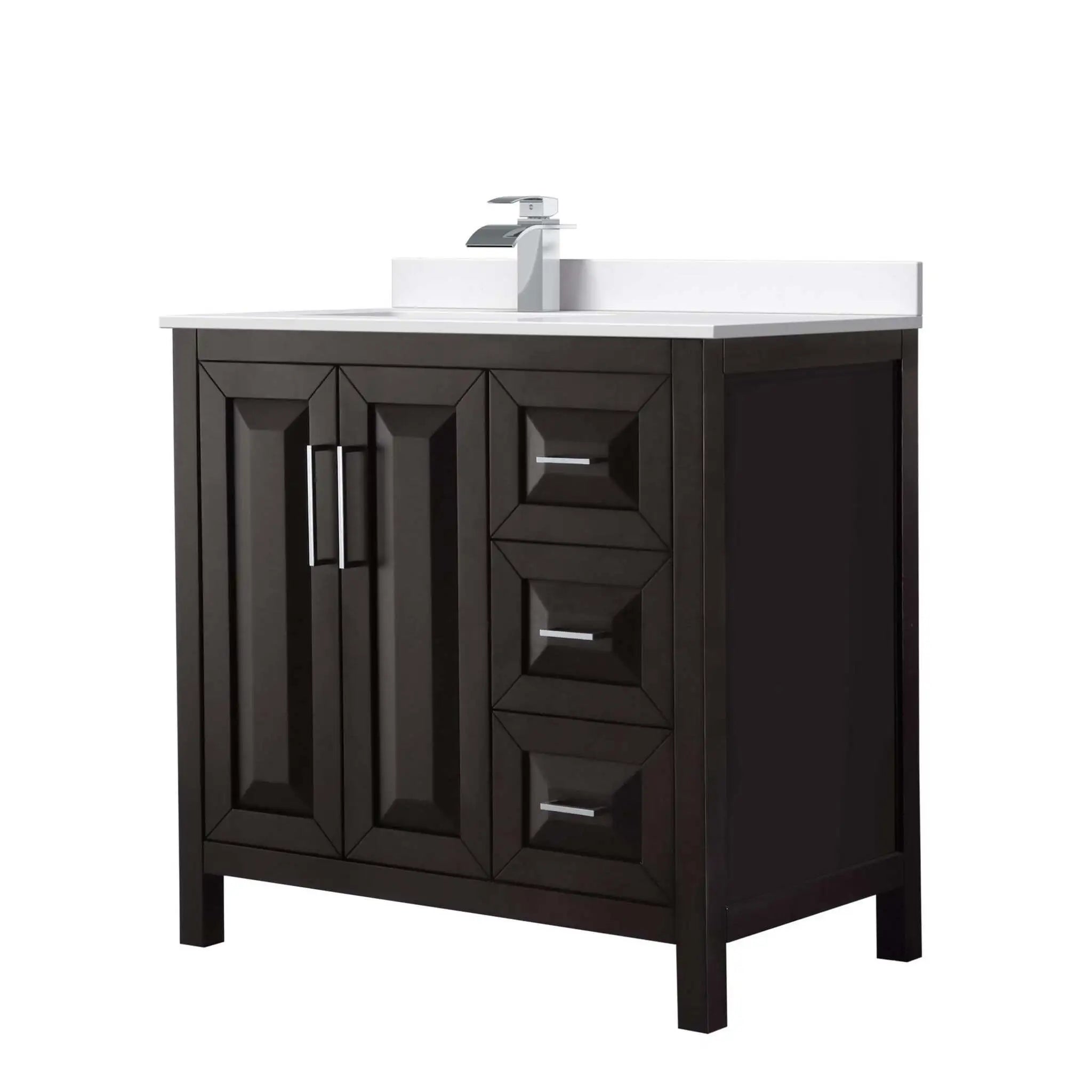 36" Daria Single Bathroom Vanity in Dark Espresso with Polished Chrome Trim by Wyndham
