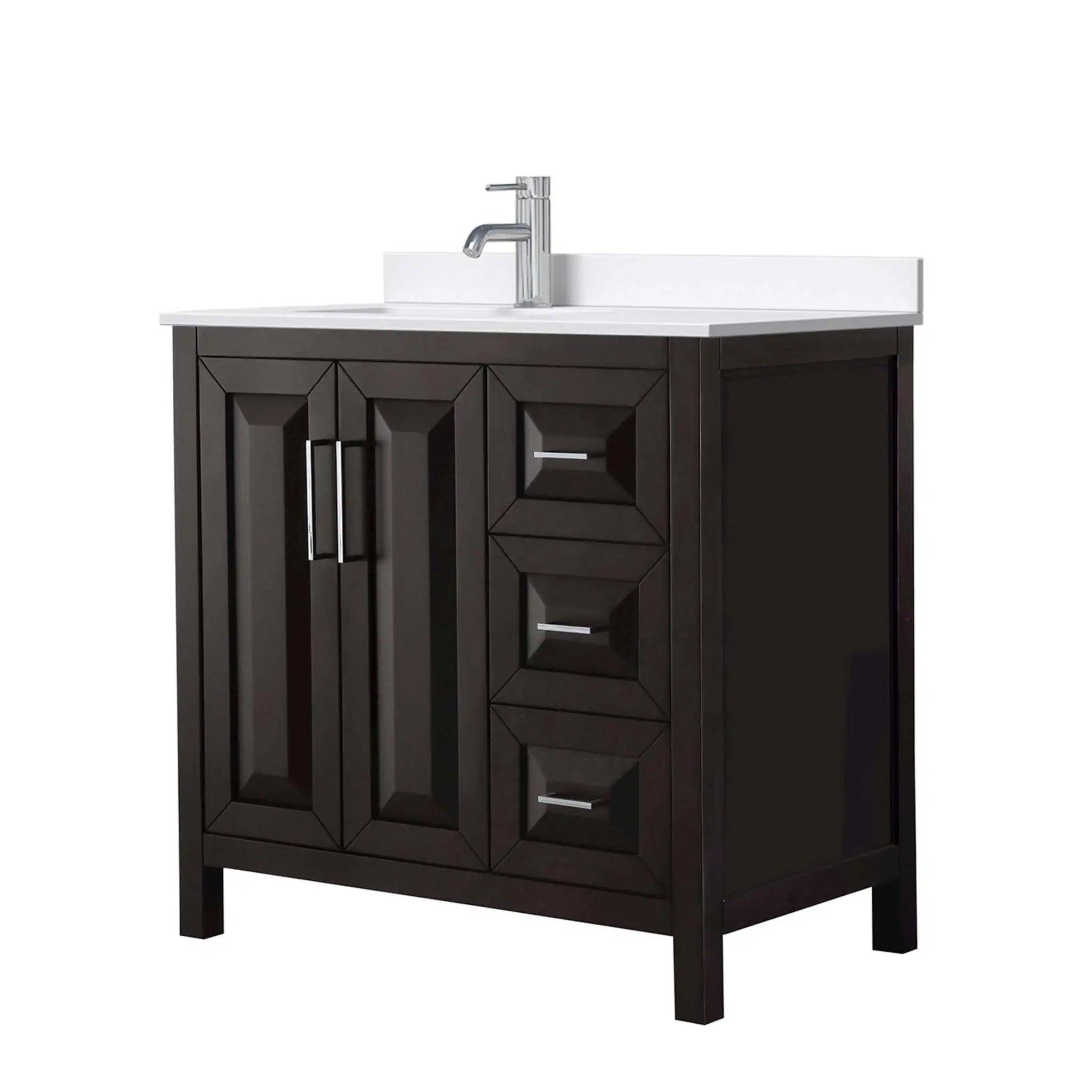 36" Daria Single Bathroom Vanity in Dark Espresso with Polished Chrome Trim by Wyndham