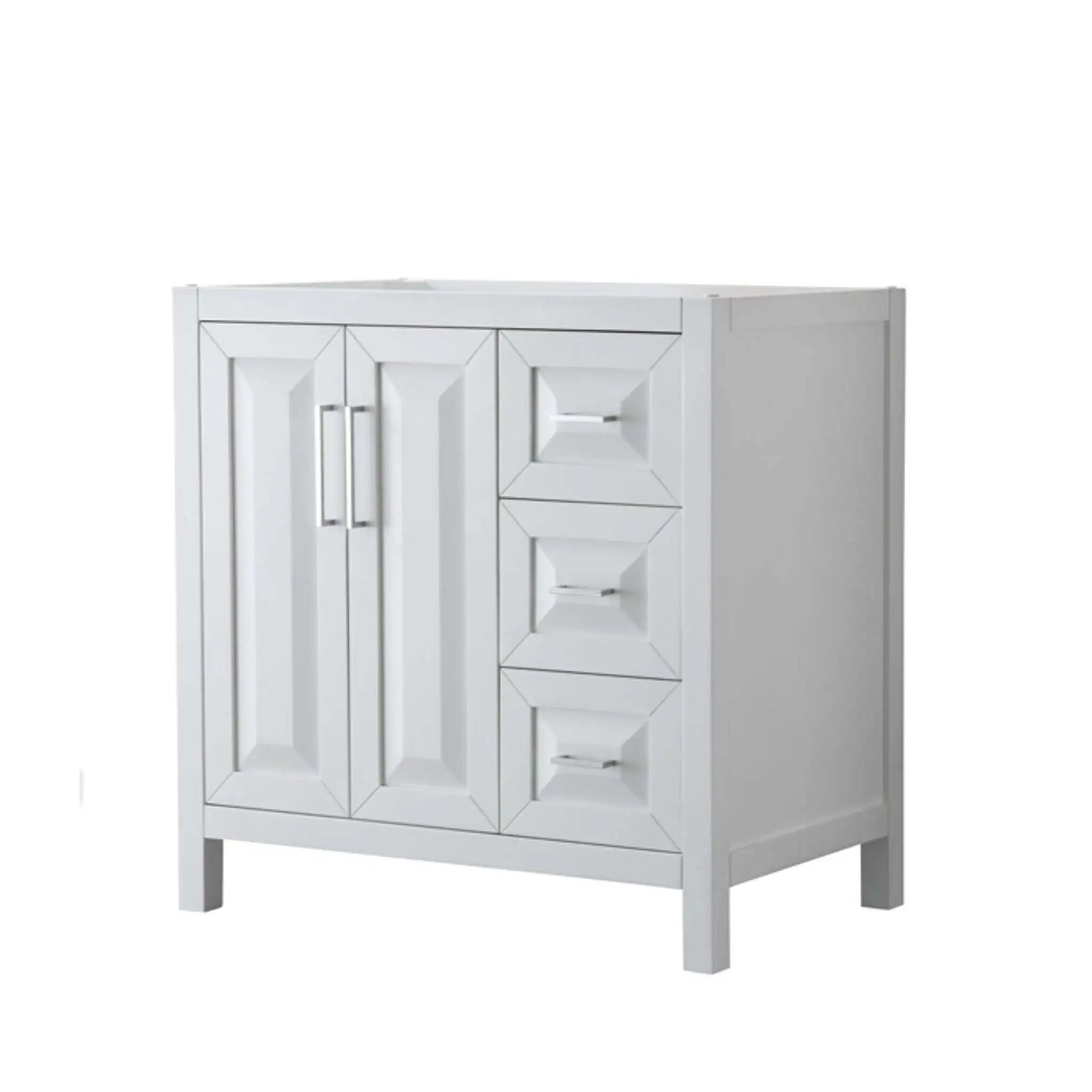 36" Daria Single Bathroom Vanity in White with Polished Chrome Trim by Wyndham