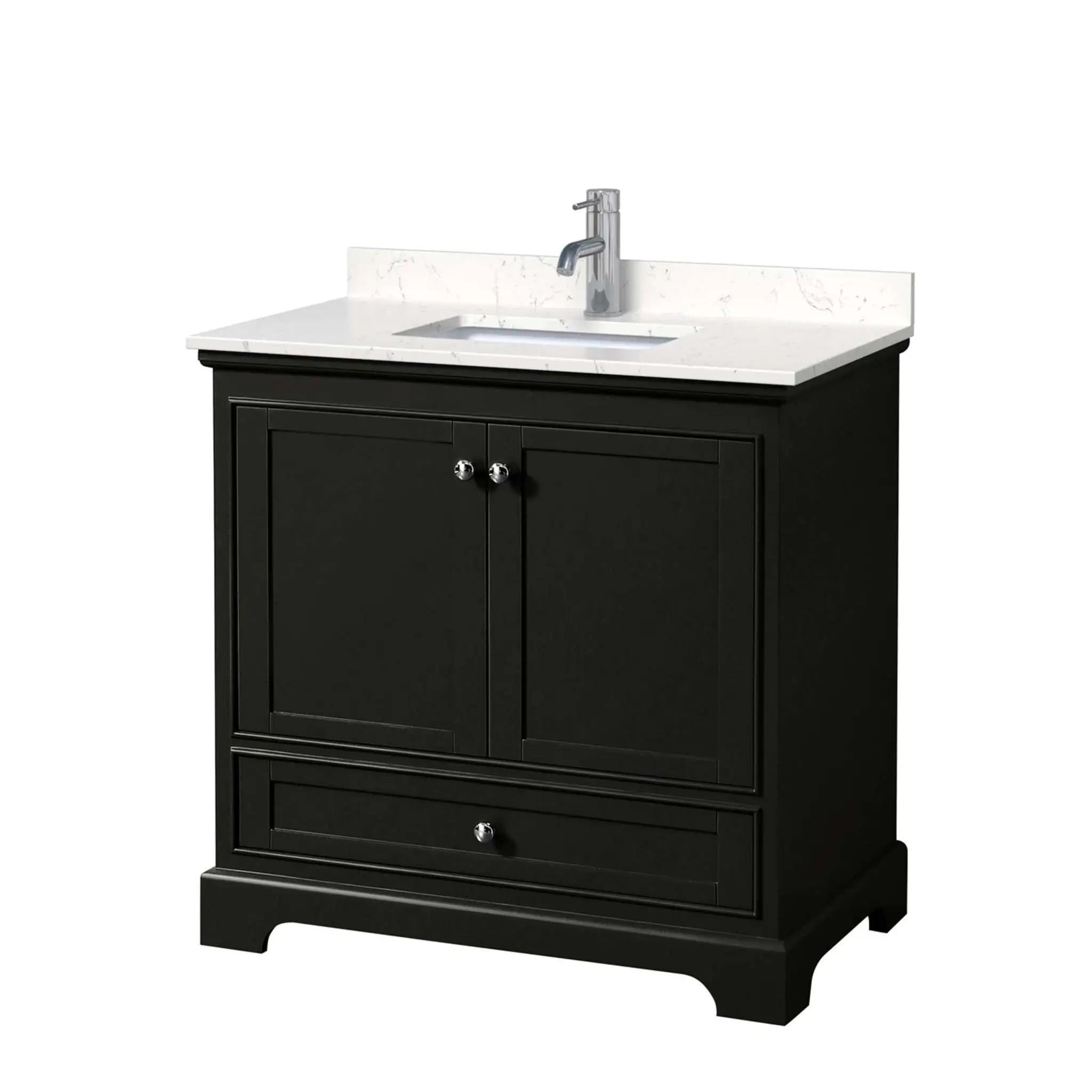 36" Deborah Single Bathroom Vanity in Dark Espresso with Polished Chrome Trim by Wyndham