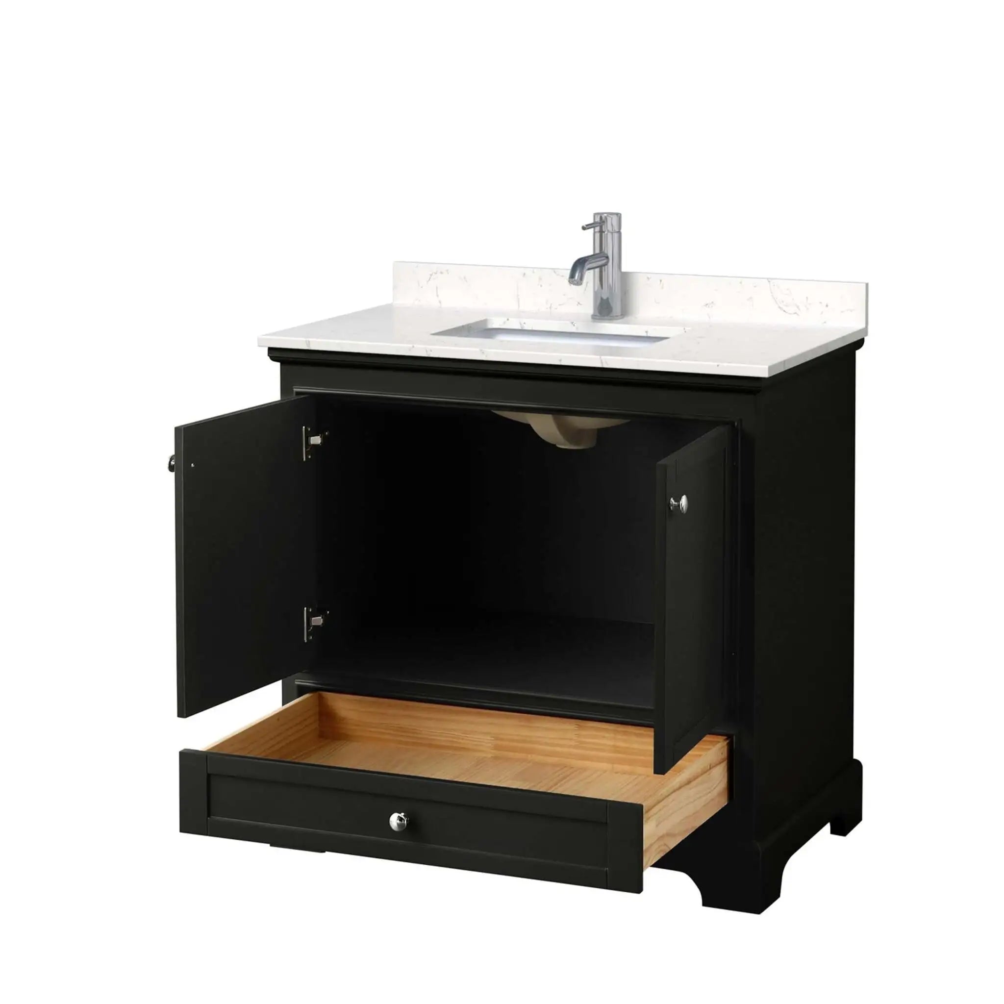 36" Deborah Single Bathroom Vanity in Dark Espresso with Polished Chrome Trim by Wyndham