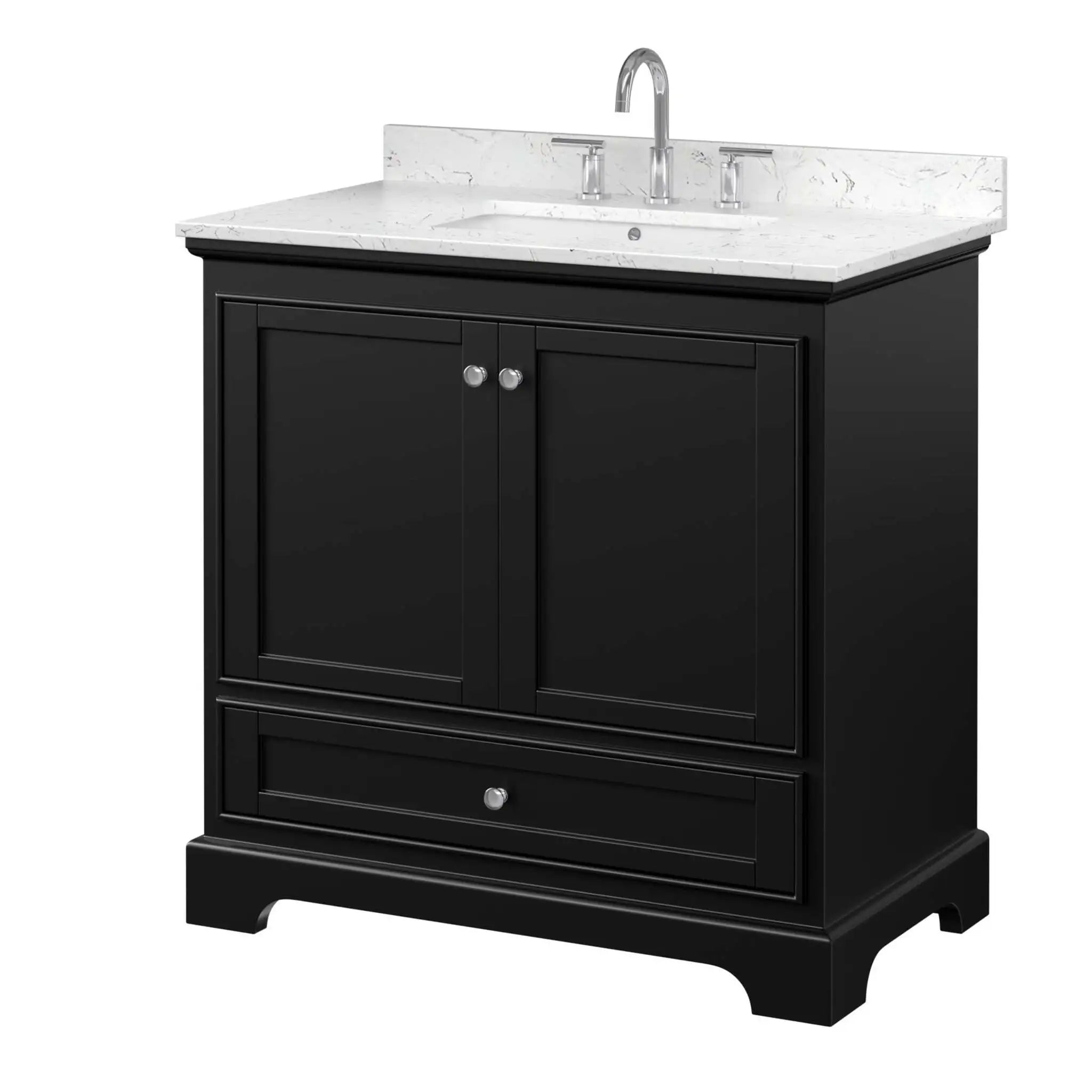 36" Deborah Single Bathroom Vanity in Dark Espresso with Polished Chrome Trim by Wyndham