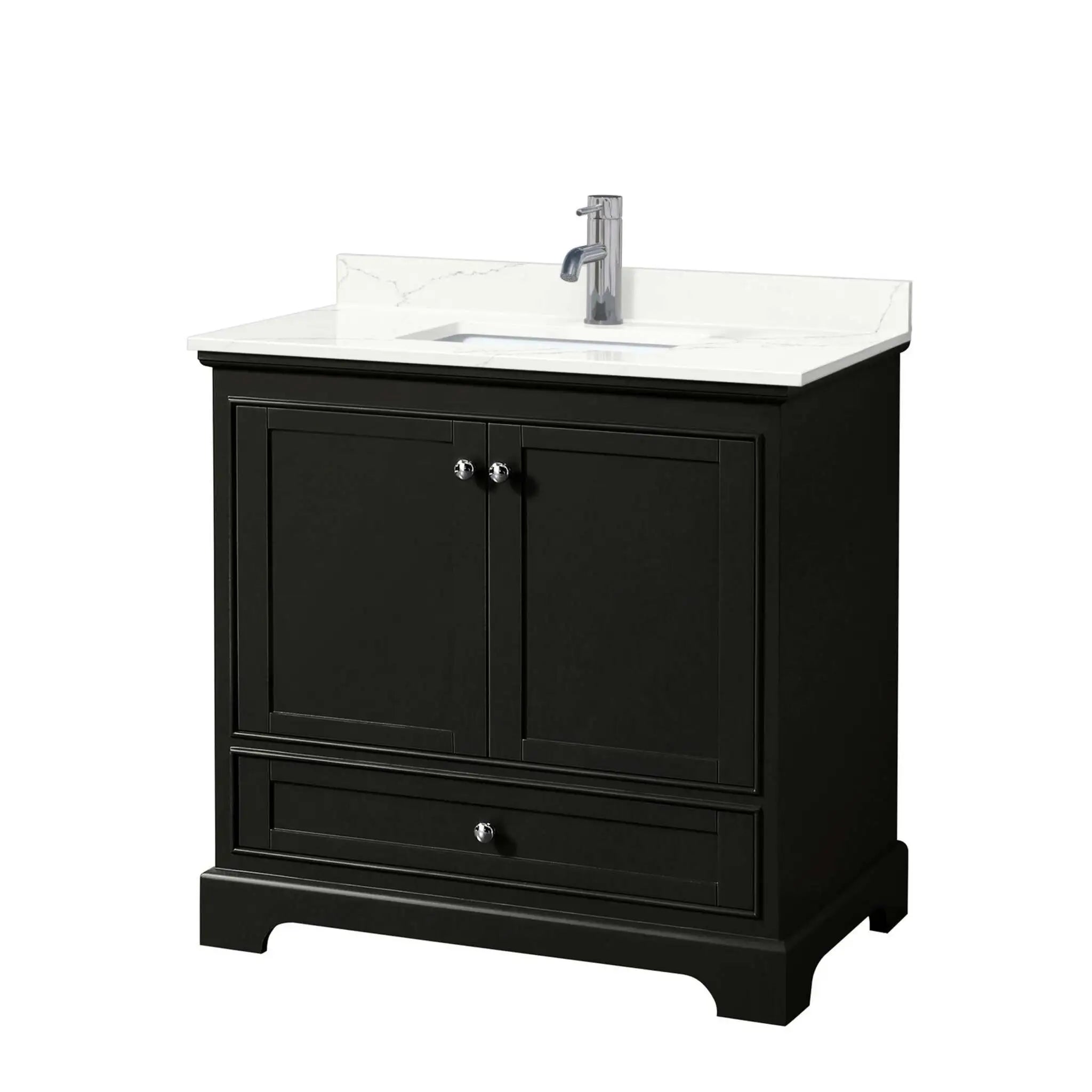 36" Deborah Single Bathroom Vanity in Dark Espresso with Polished Chrome Trim by Wyndham