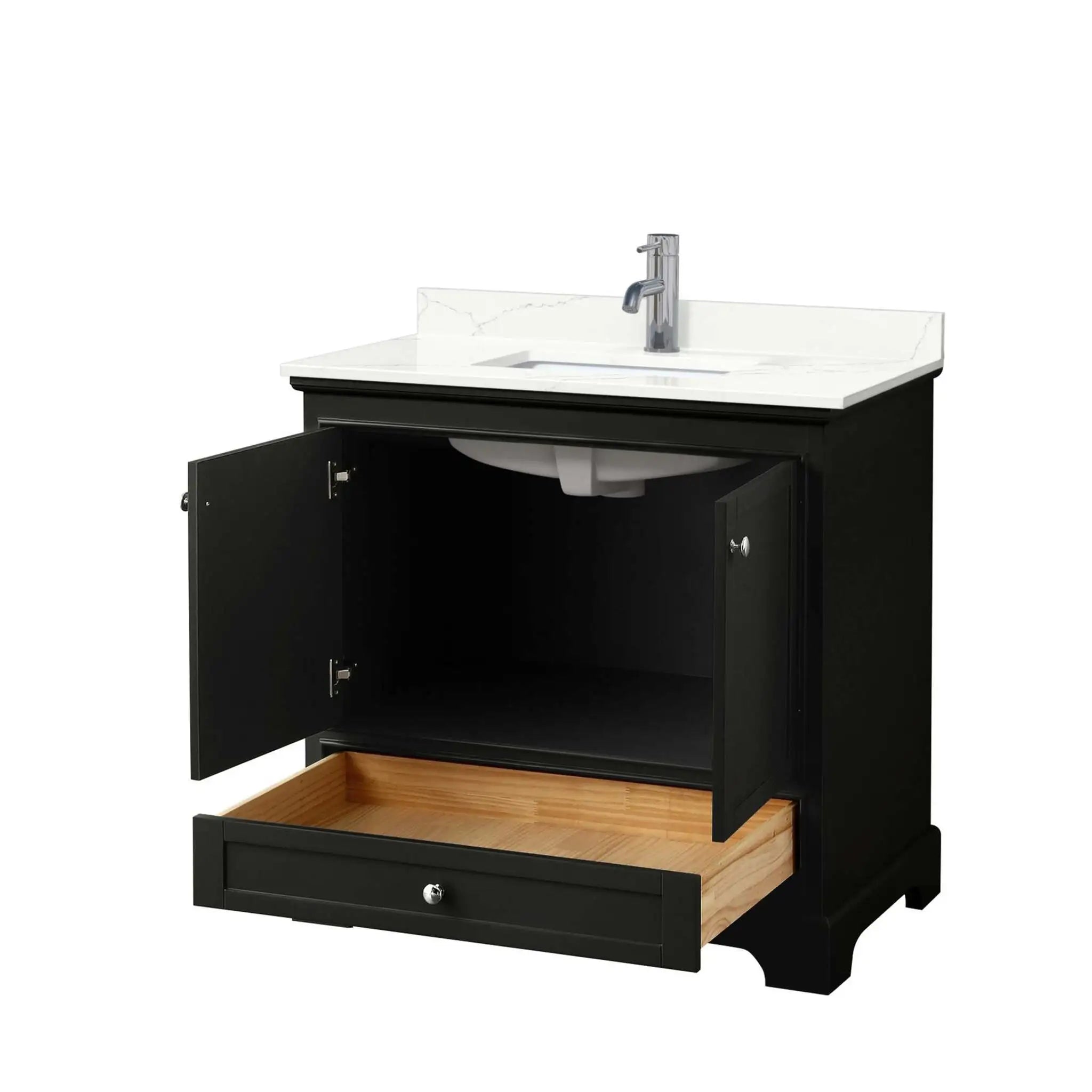 36" Deborah Single Bathroom Vanity in Dark Espresso with Polished Chrome Trim by Wyndham