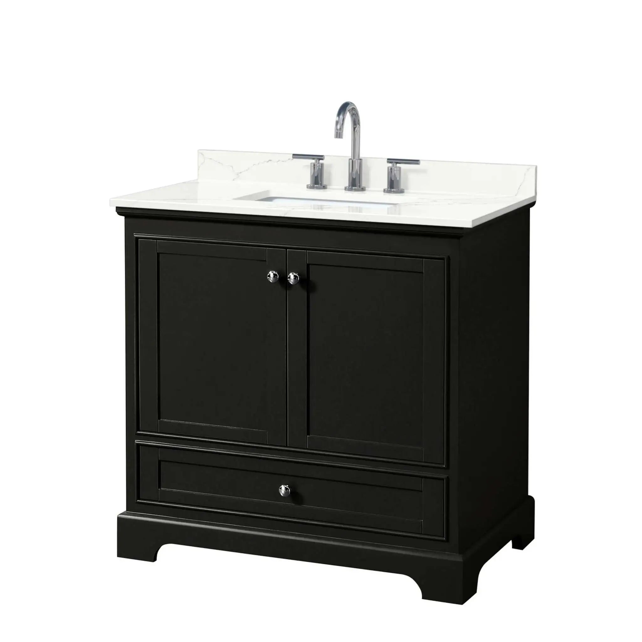 36" Deborah Single Bathroom Vanity in Dark Espresso with Polished Chrome Trim by Wyndham