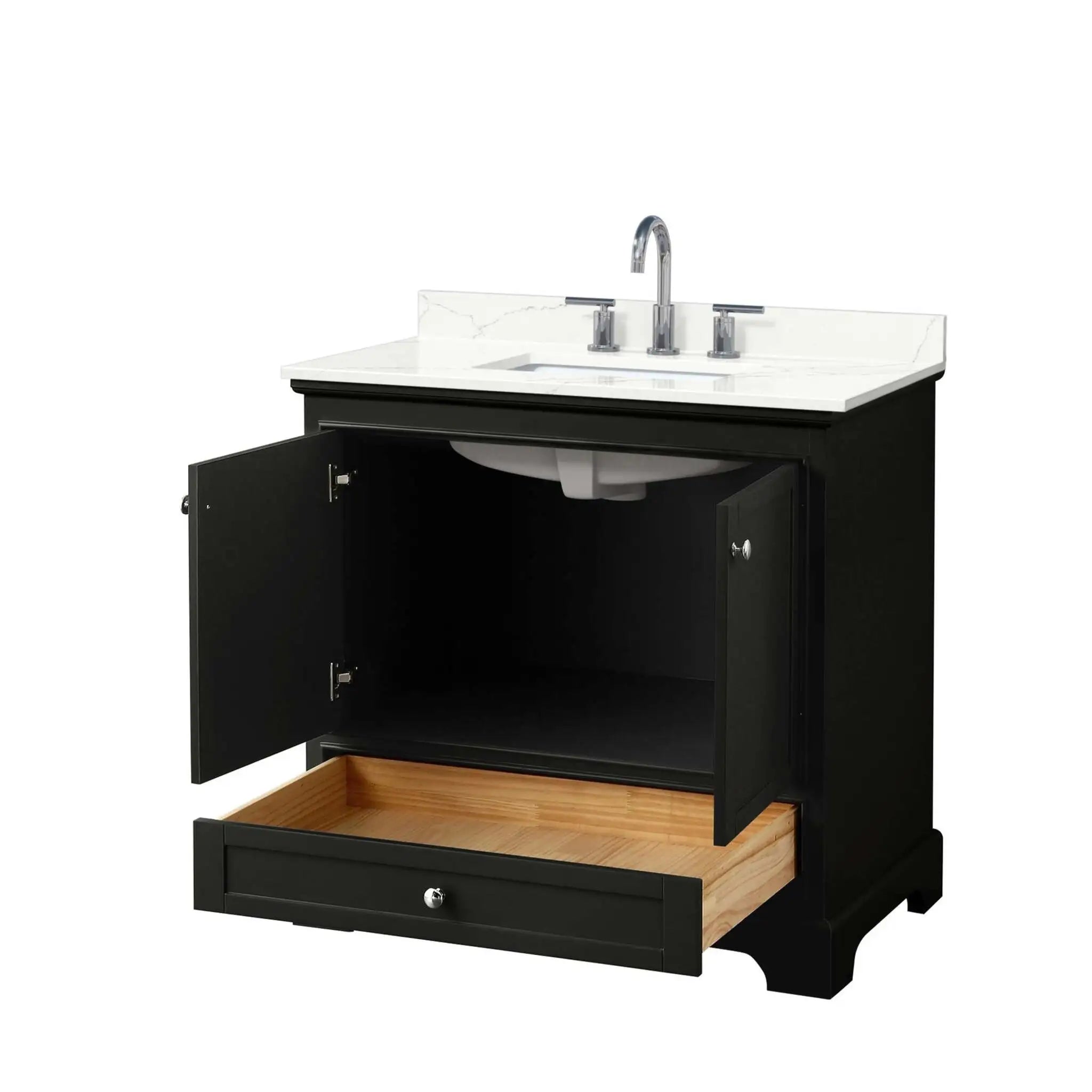 36" Deborah Single Bathroom Vanity in Dark Espresso with Polished Chrome Trim by Wyndham