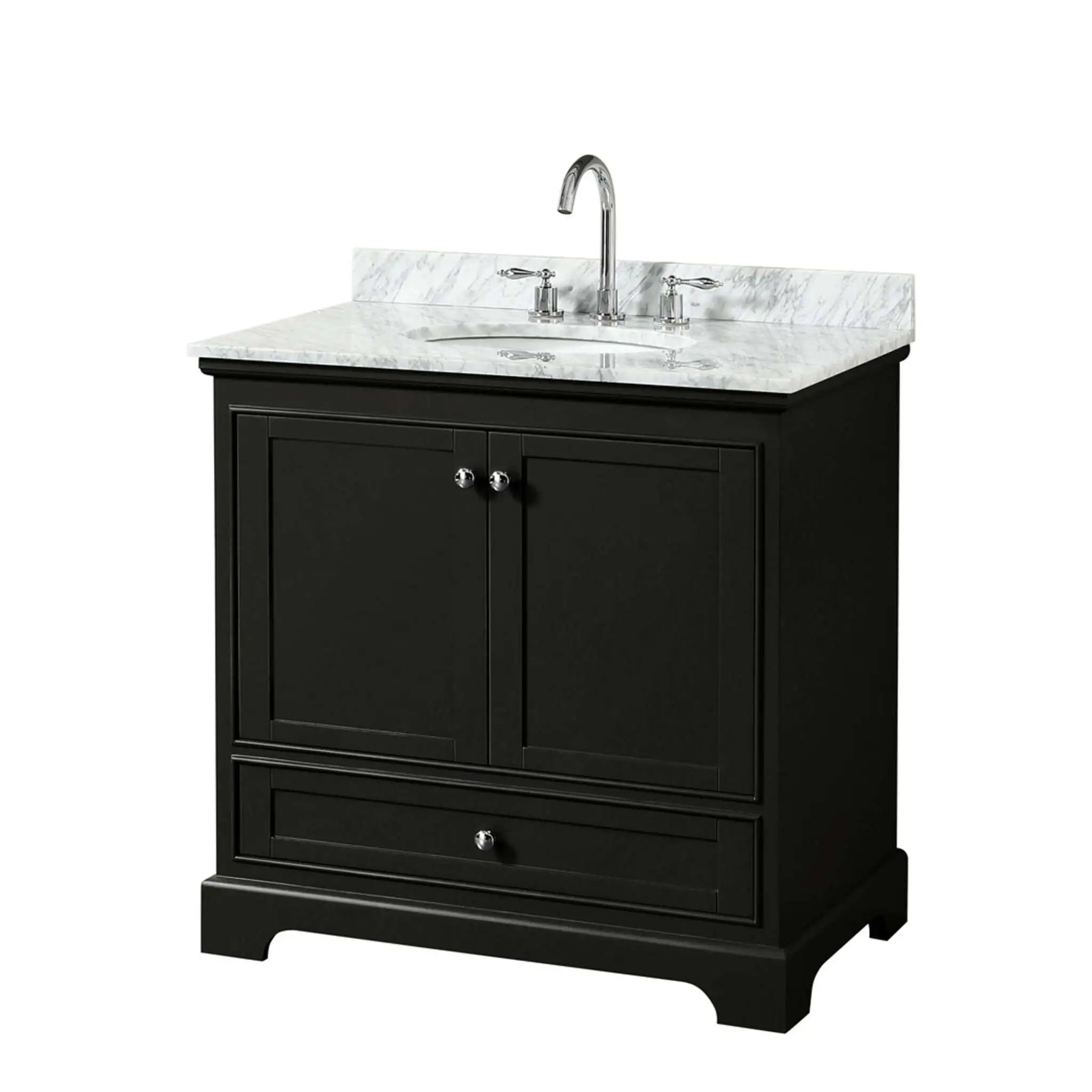 36" Deborah Single Bathroom Vanity in Dark Espresso with Polished Chrome Trim by Wyndham