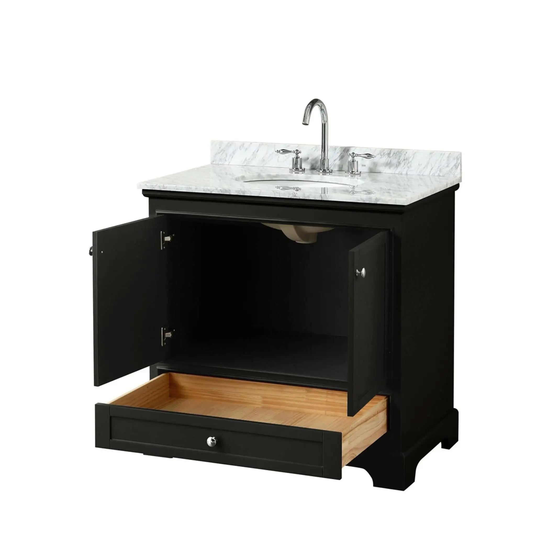36" Deborah Single Bathroom Vanity in Dark Espresso with Polished Chrome Trim by Wyndham