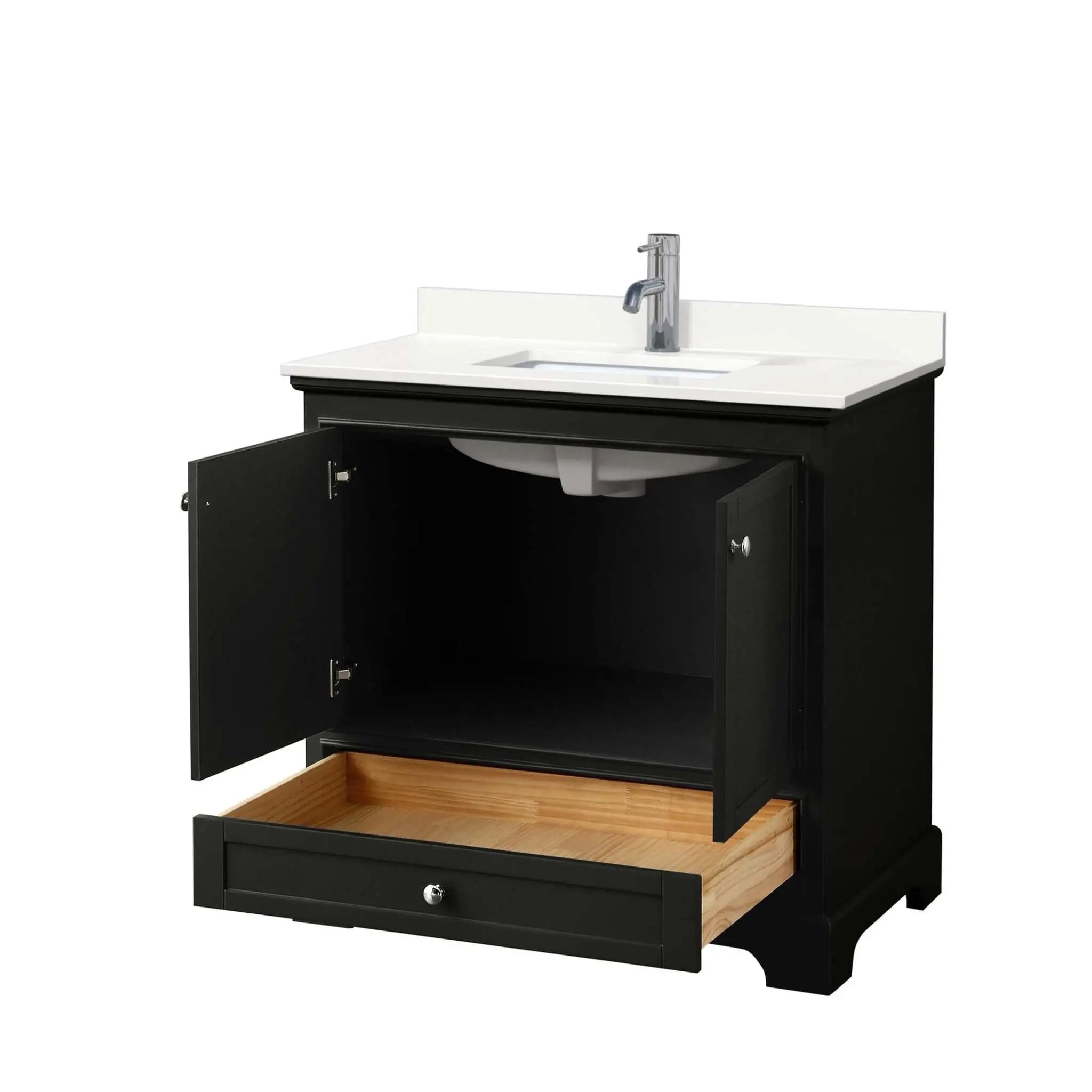 36" Deborah Single Bathroom Vanity in Dark Espresso with Polished Chrome Trim by Wyndham