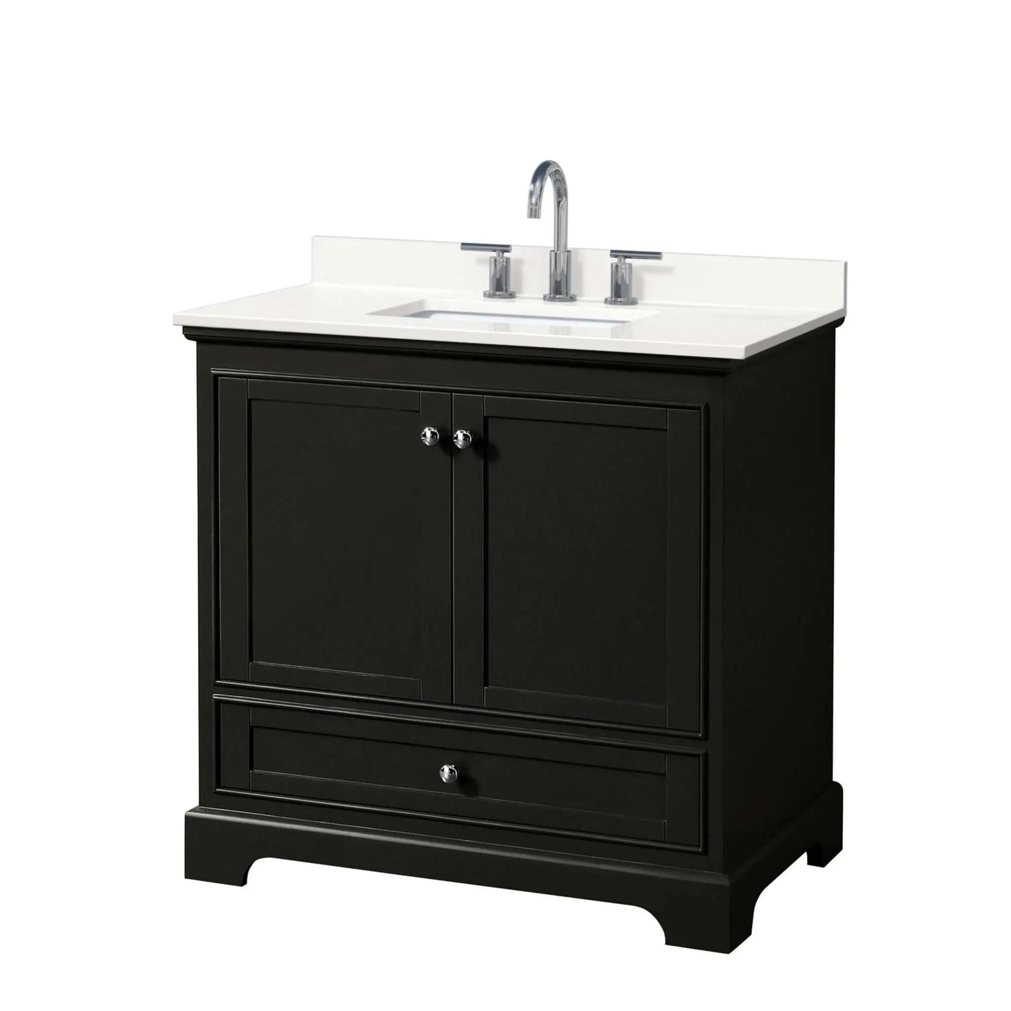 36" Deborah Single Bathroom Vanity in Dark Espresso with Polished Chrome Trim by Wyndham