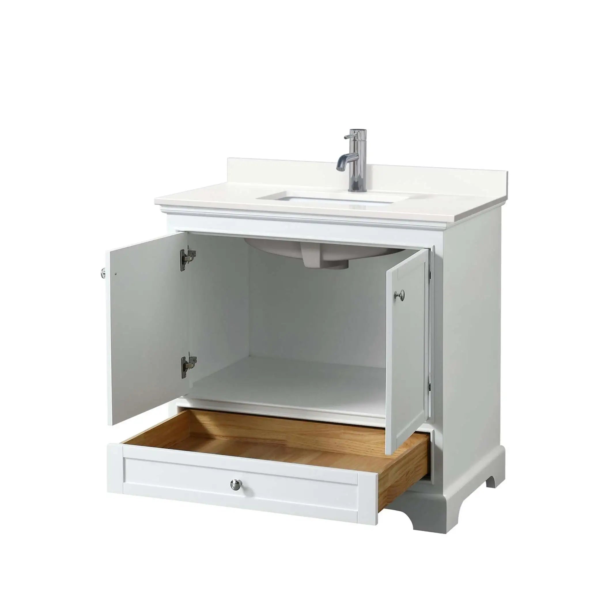 36" Deborah Single Bathroom Vanity in White with Polished Chrome Trim by Wyndham