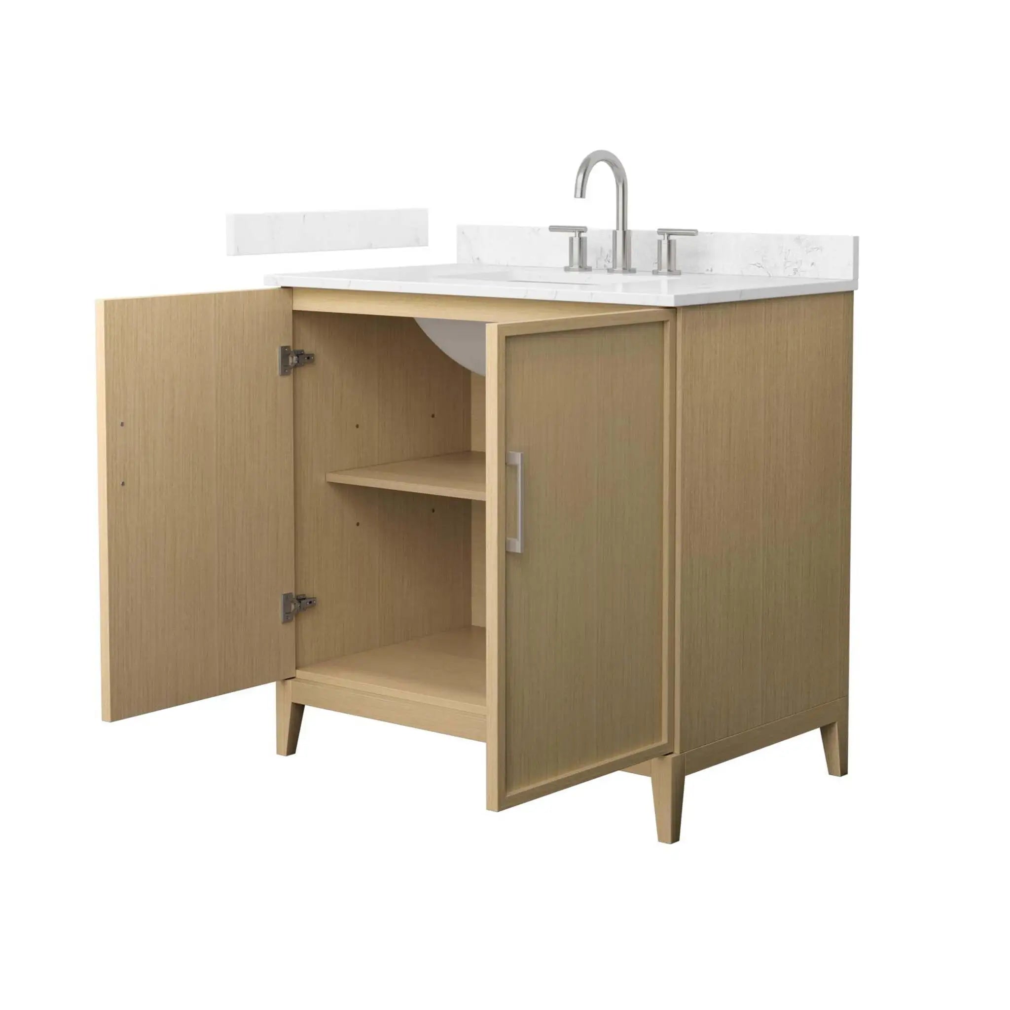 36" Elan Single Bathroom Vanity in White Oak with Brushed Nickel Trim by Wyndham