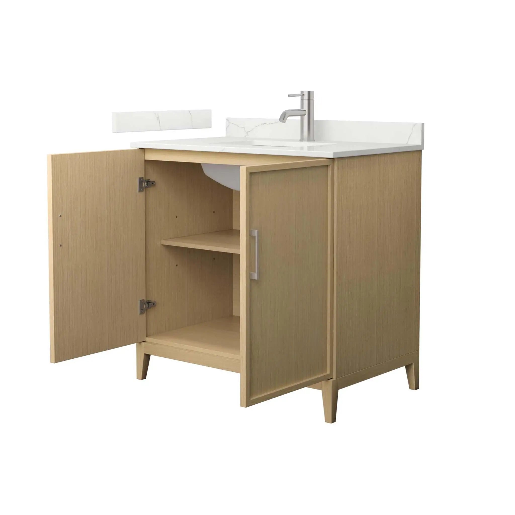 36" Elan Single Bathroom Vanity in White Oak with Brushed Nickel Trim by Wyndham