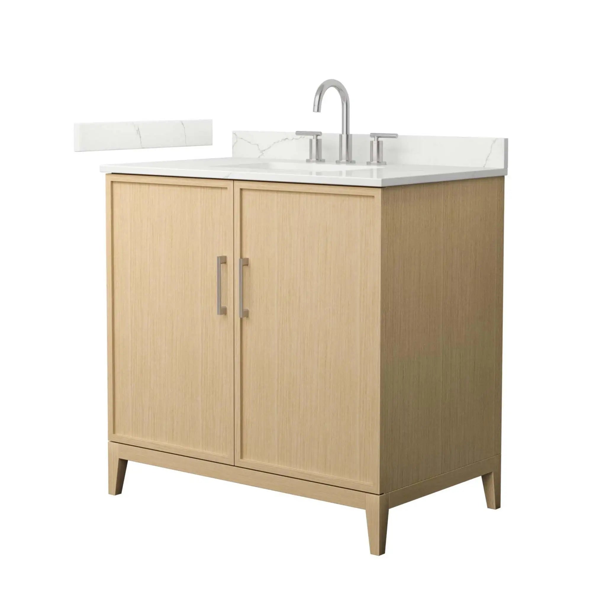36" Elan Single Bathroom Vanity in White Oak with Brushed Nickel Trim by Wyndham