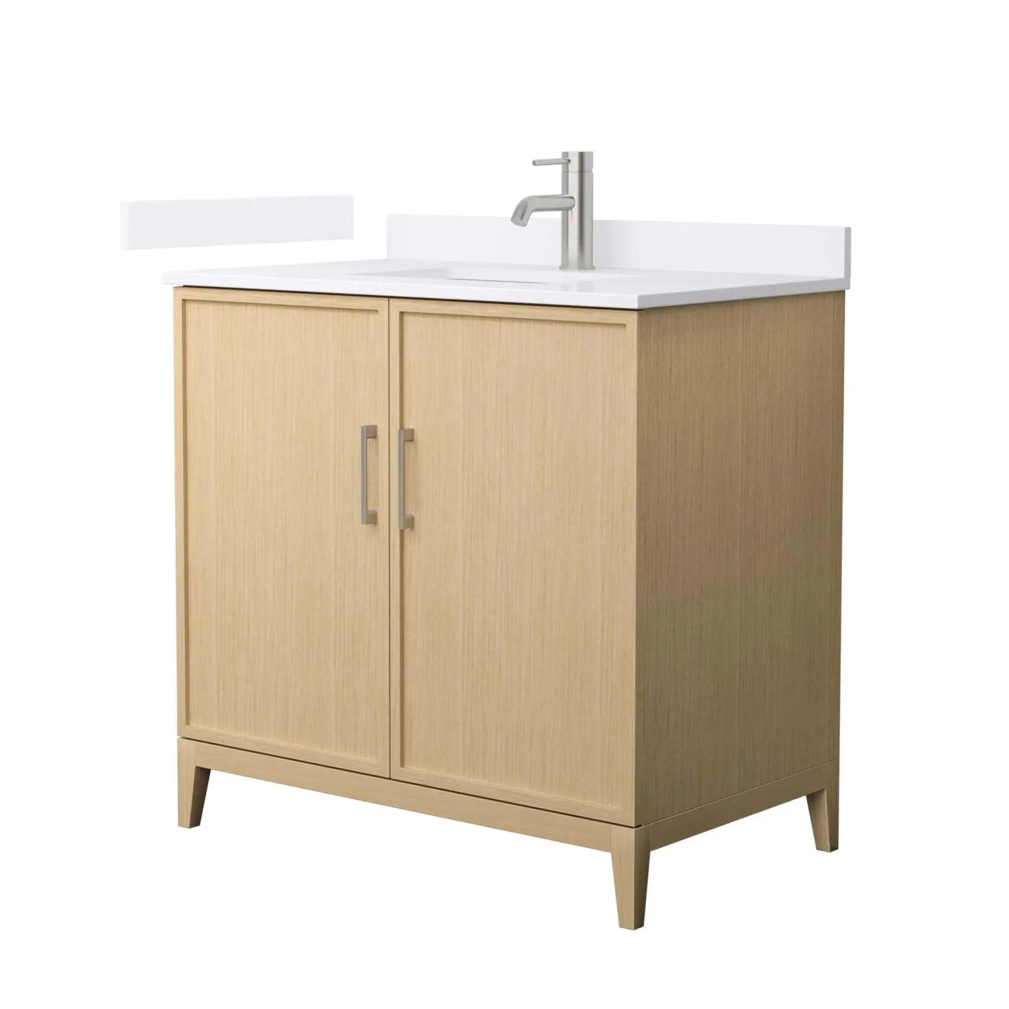 36" Elan Single Bathroom Vanity in White Oak with Brushed Nickel Trim by Wyndham