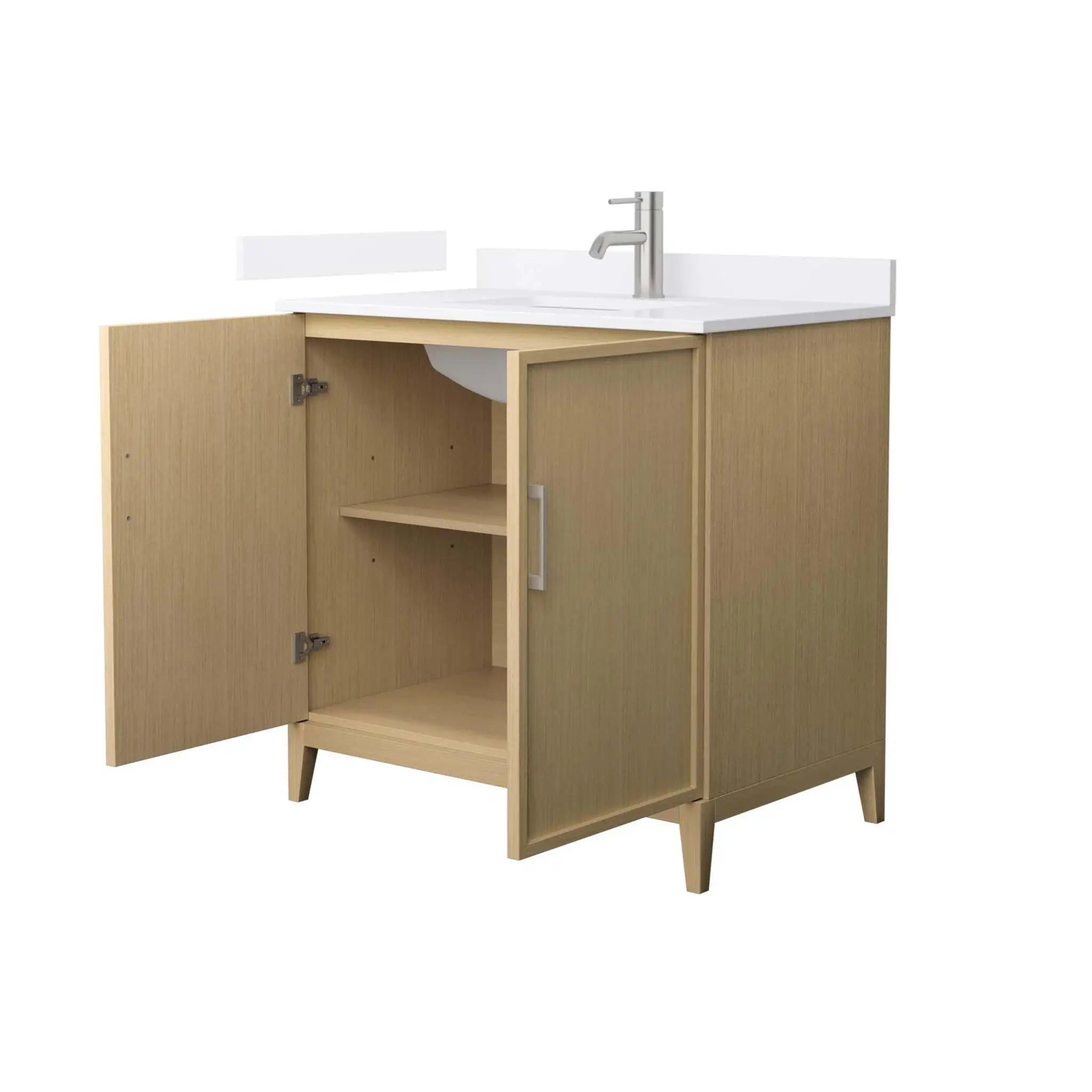 36" Elan Single Bathroom Vanity in White Oak with Brushed Nickel Trim by Wyndham
