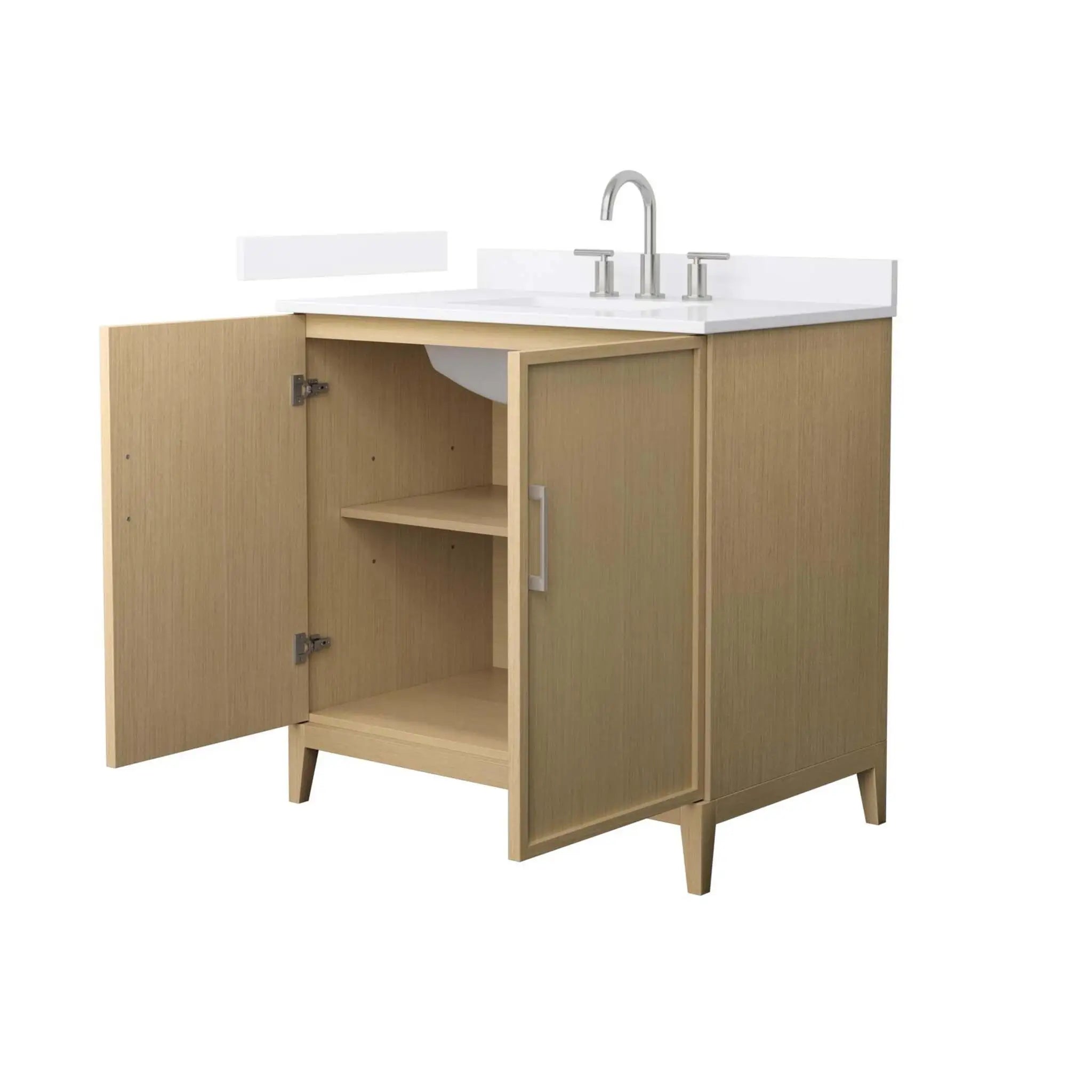 36" Elan Single Bathroom Vanity in White Oak with Brushed Nickel Trim by Wyndham