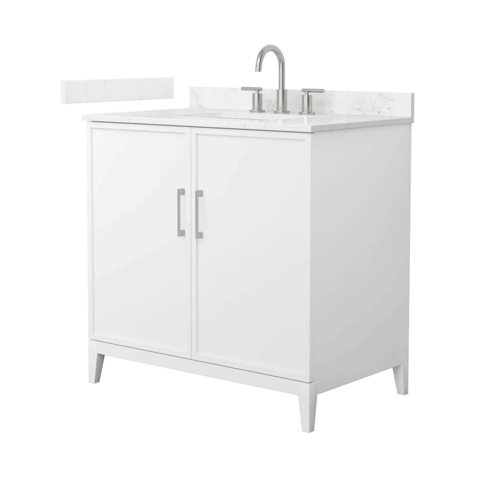 36" Elan Single Bathroom Vanity in White with Brushed Nickel Trim by Wyndham