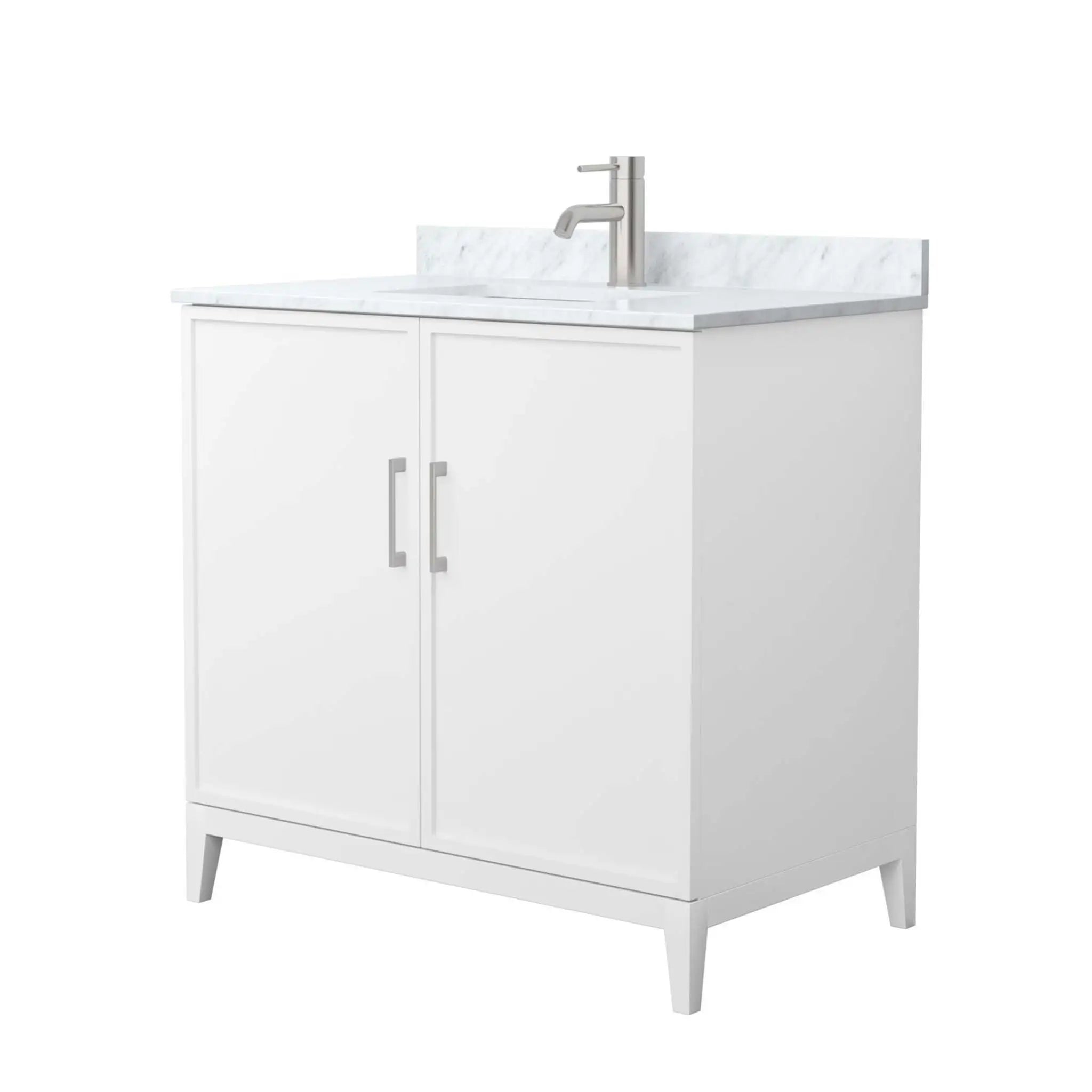 36" Elan Single Bathroom Vanity in White with Brushed Nickel Trim by Wyndham